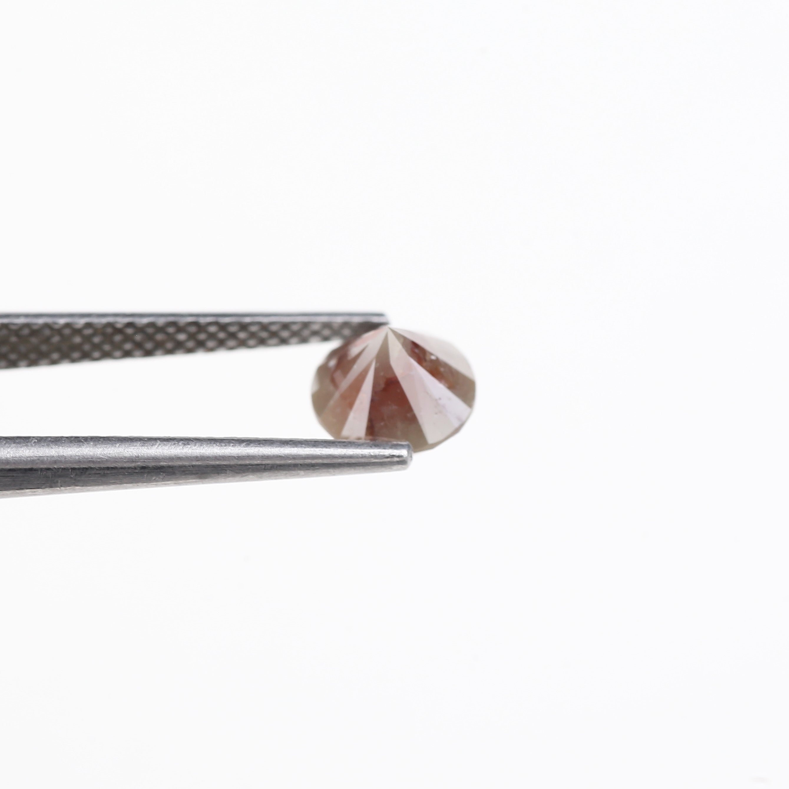 1.36 Carat Natural Brown Gray Salt And Pepper Round Diamond 6.39 MM