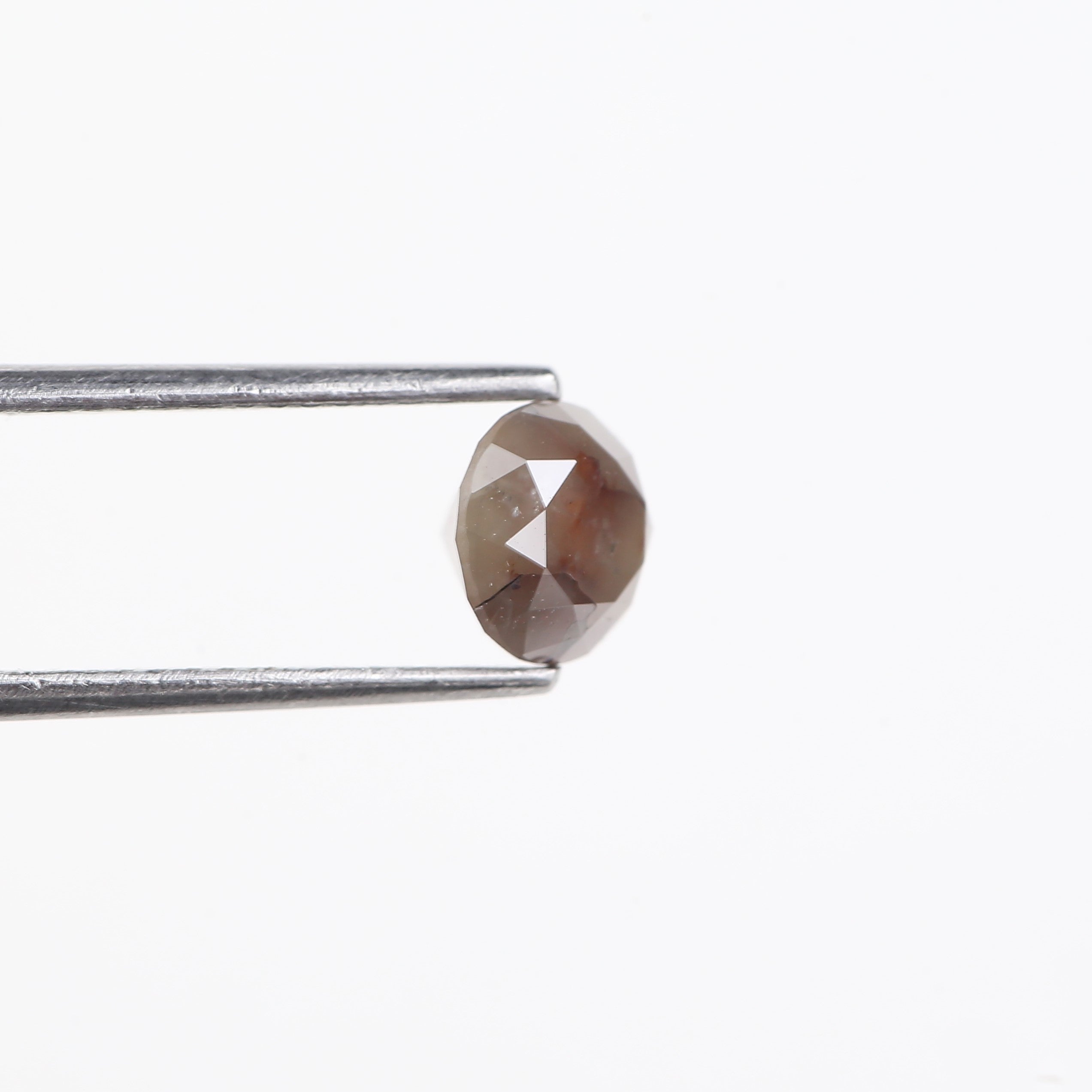 1.36 Carat Natural Brown Gray Salt And Pepper Round Diamond 6.39 MM