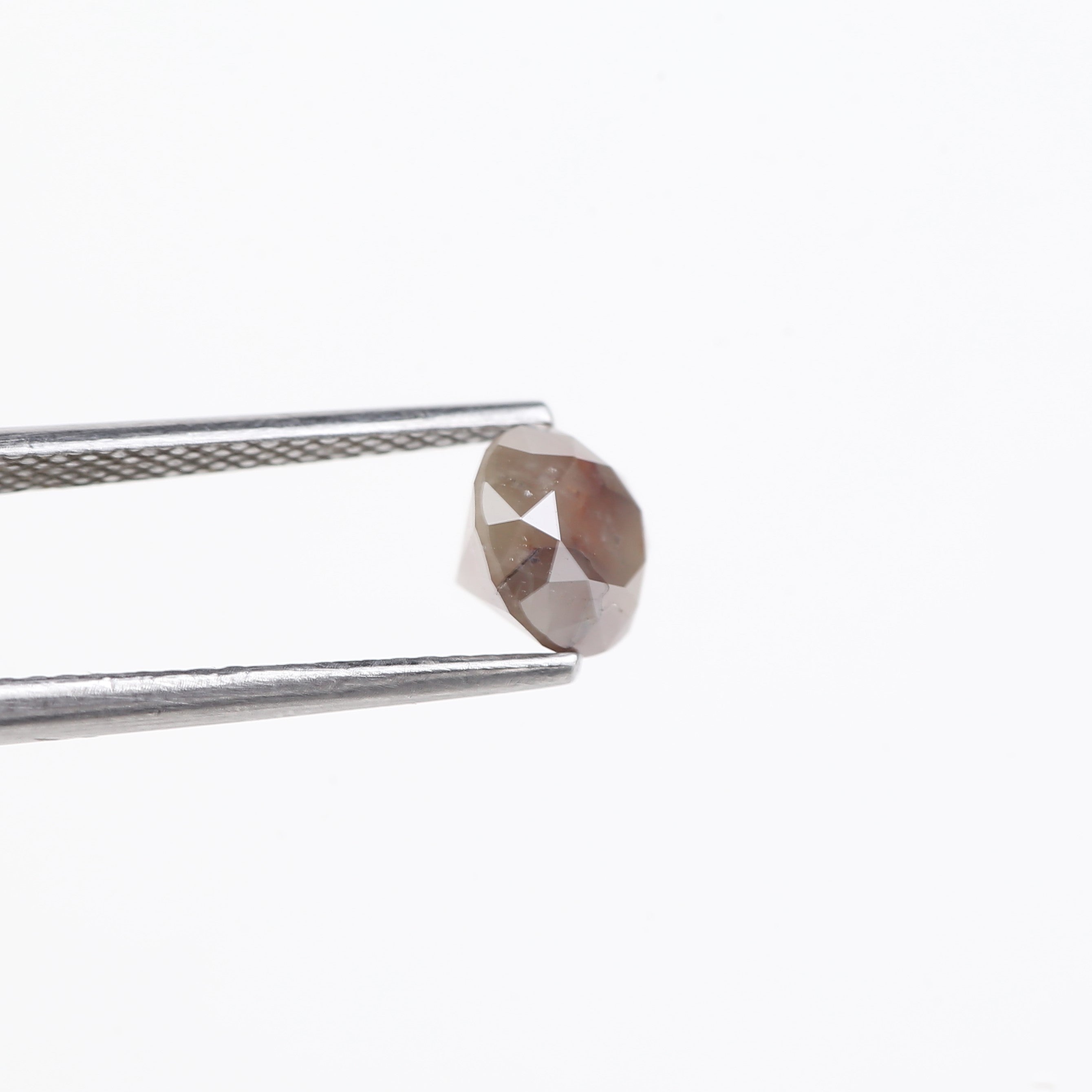 1.36 Carat Natural Brown Gray Salt And Pepper Round Diamond 6.39 MM