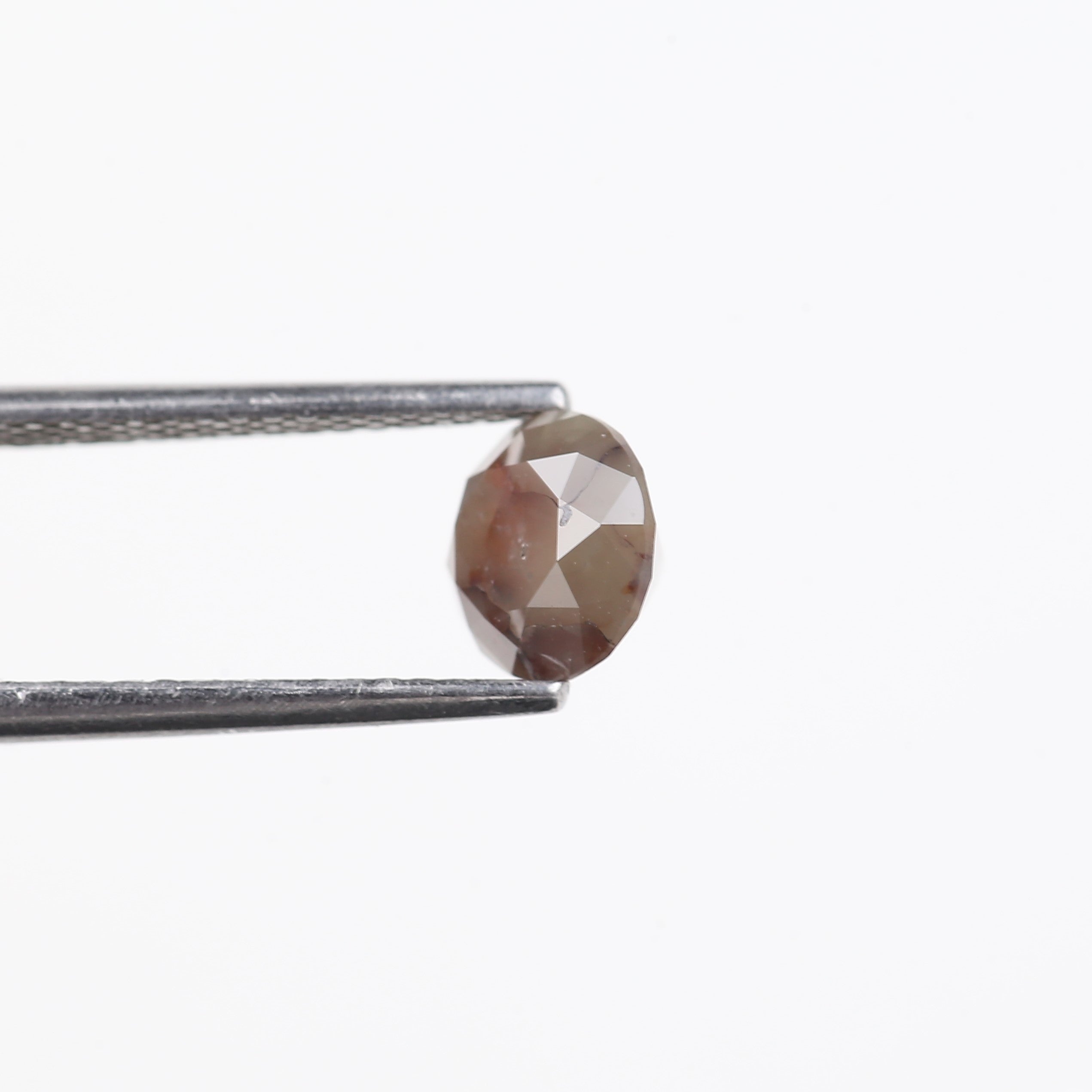 1.36 Carat Natural Brown Gray Salt And Pepper Round Diamond 6.39 MM