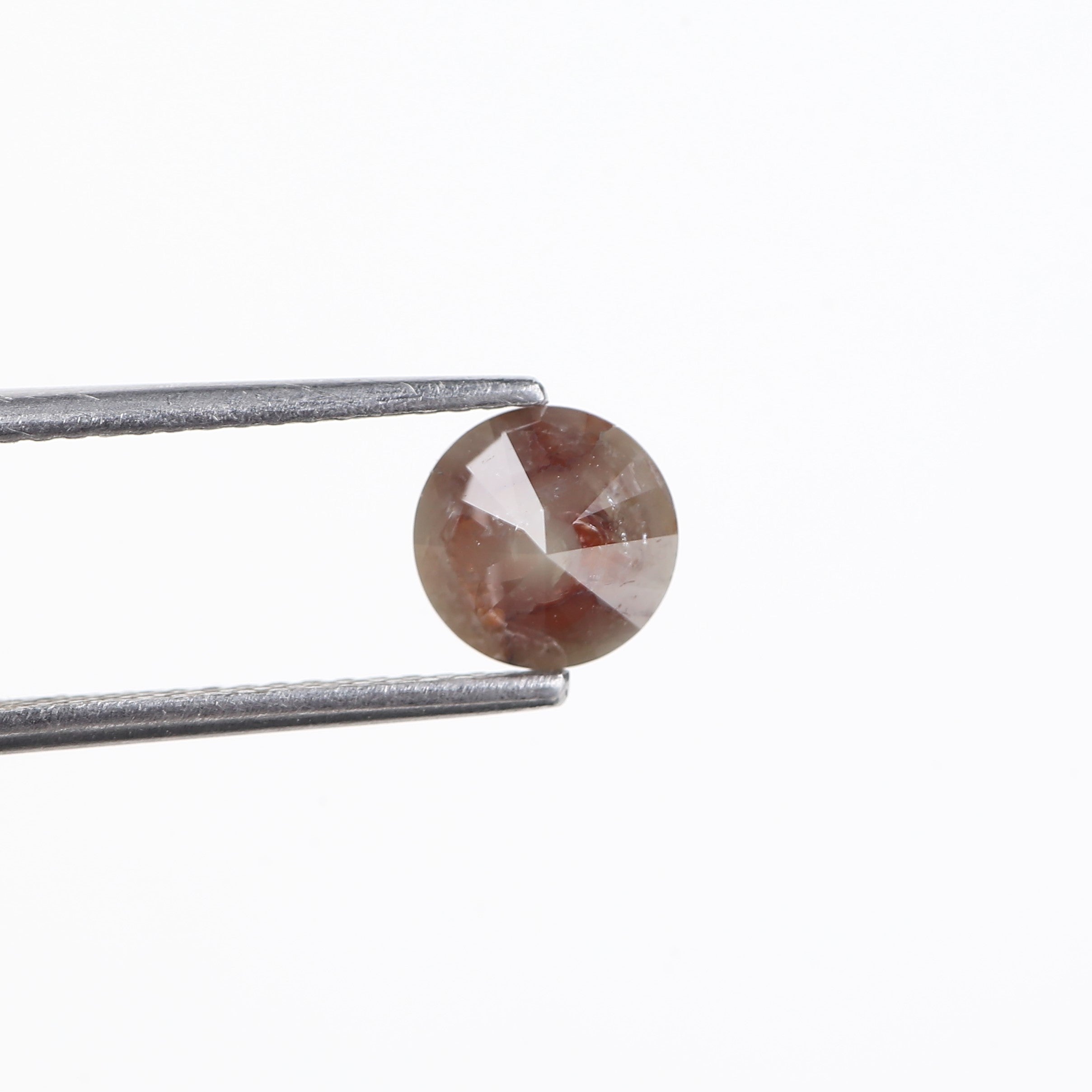 1.36 Carat Natural Brown Gray Salt And Pepper Round Diamond 6.39 MM