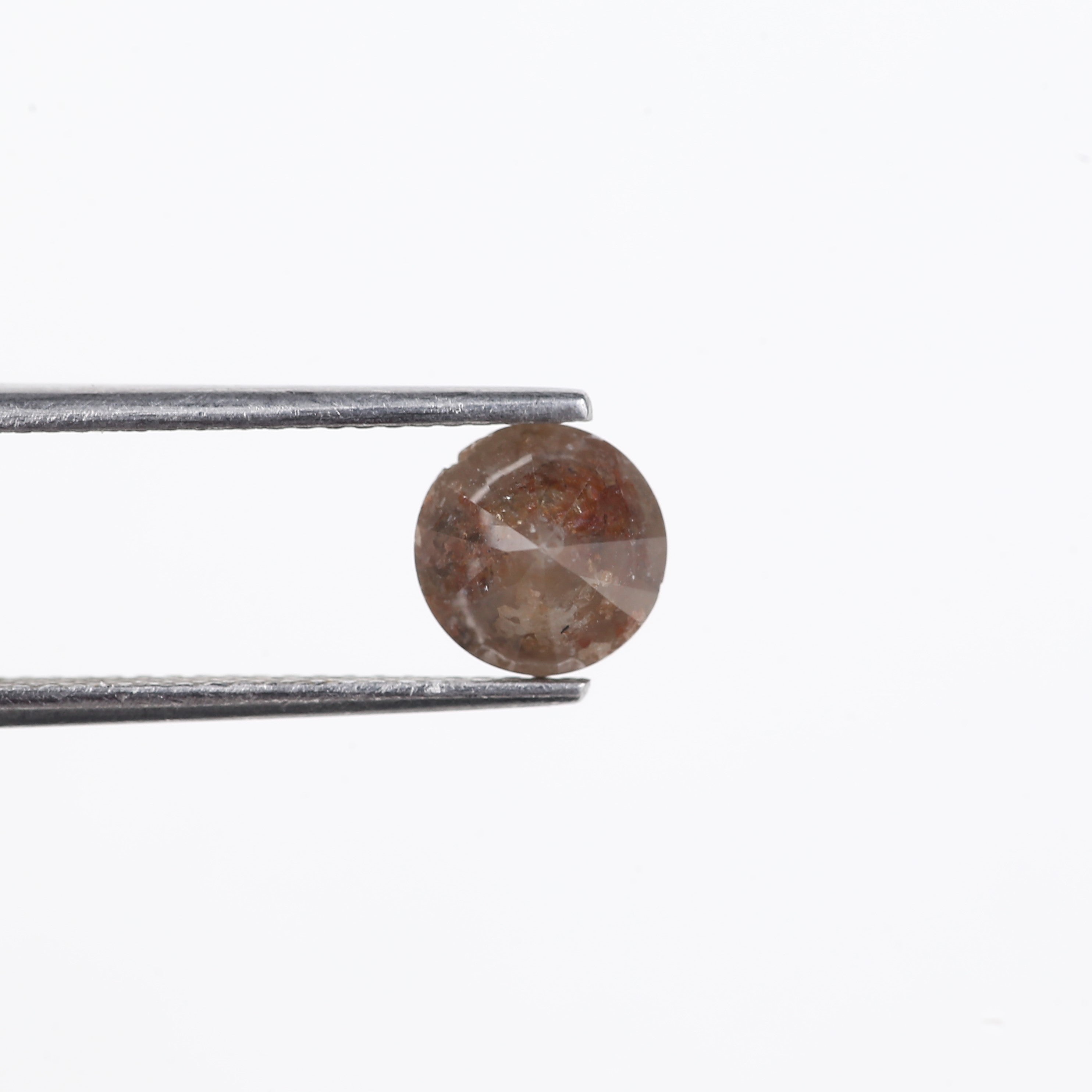 2.01 Carat Natural Rustic Brown Salt And Pepper Round Diamond 6.85 MM