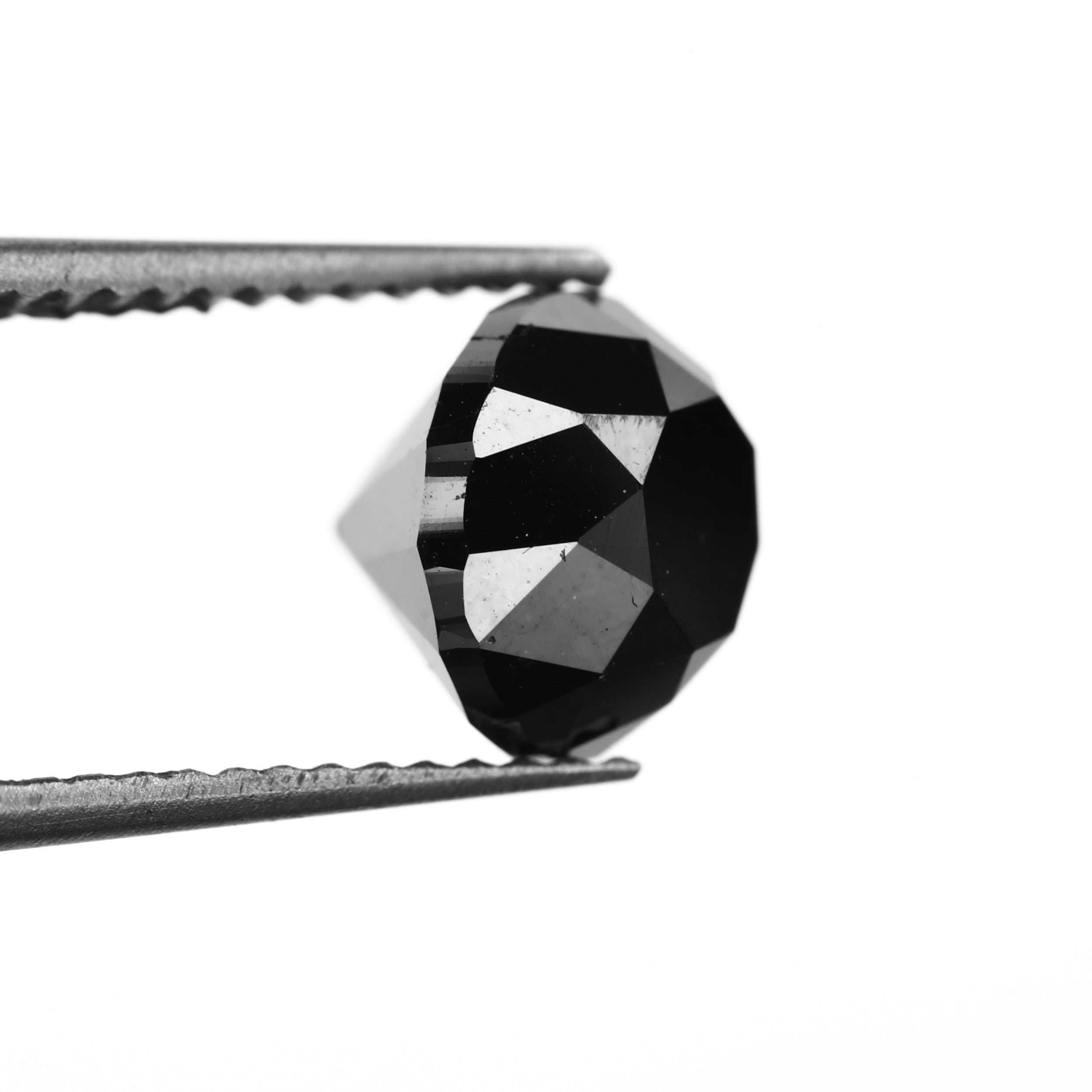 Round Cut Natural Black Diamond