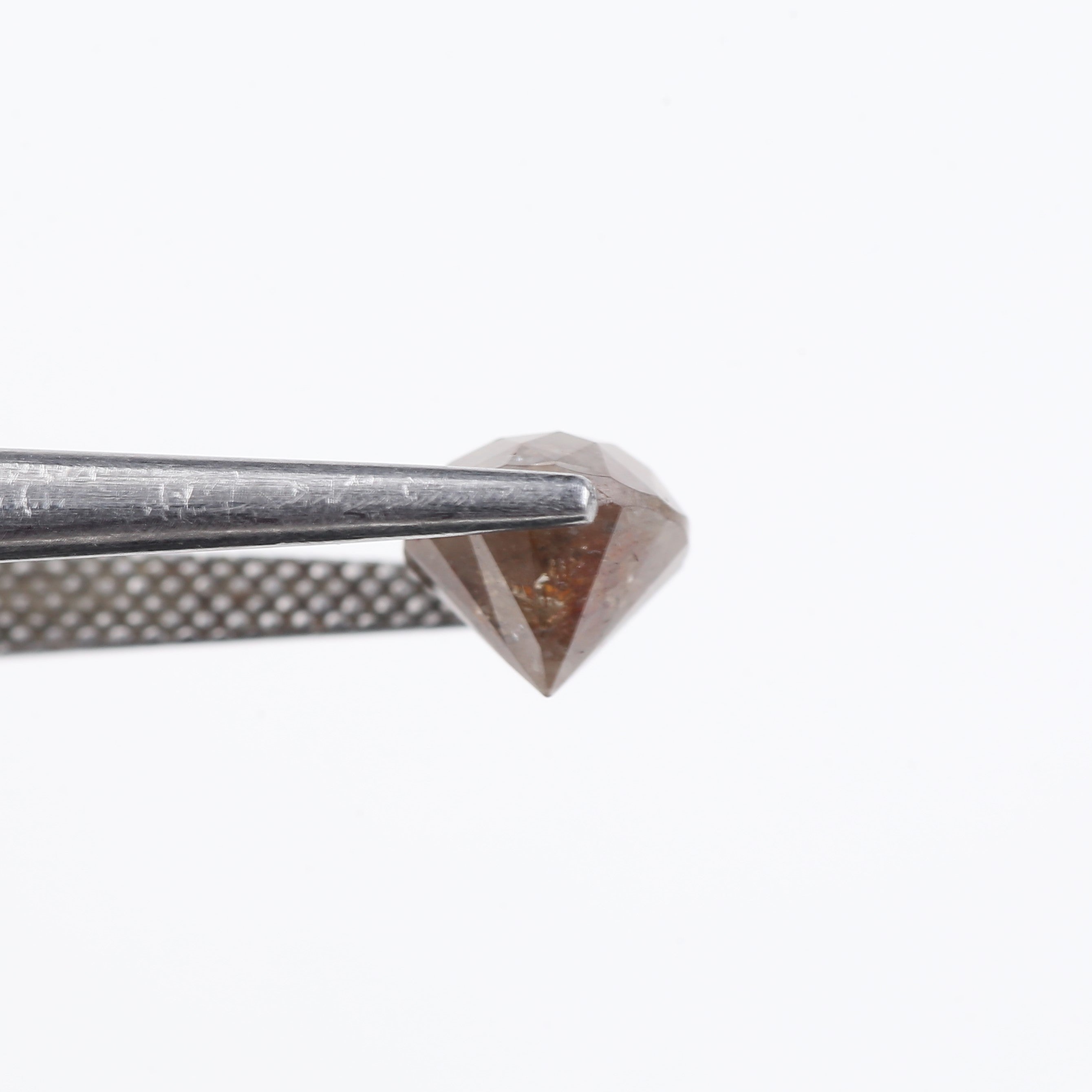 2.01 Carat Natural Rustic Brown Salt And Pepper Round Diamond 6.85 MM