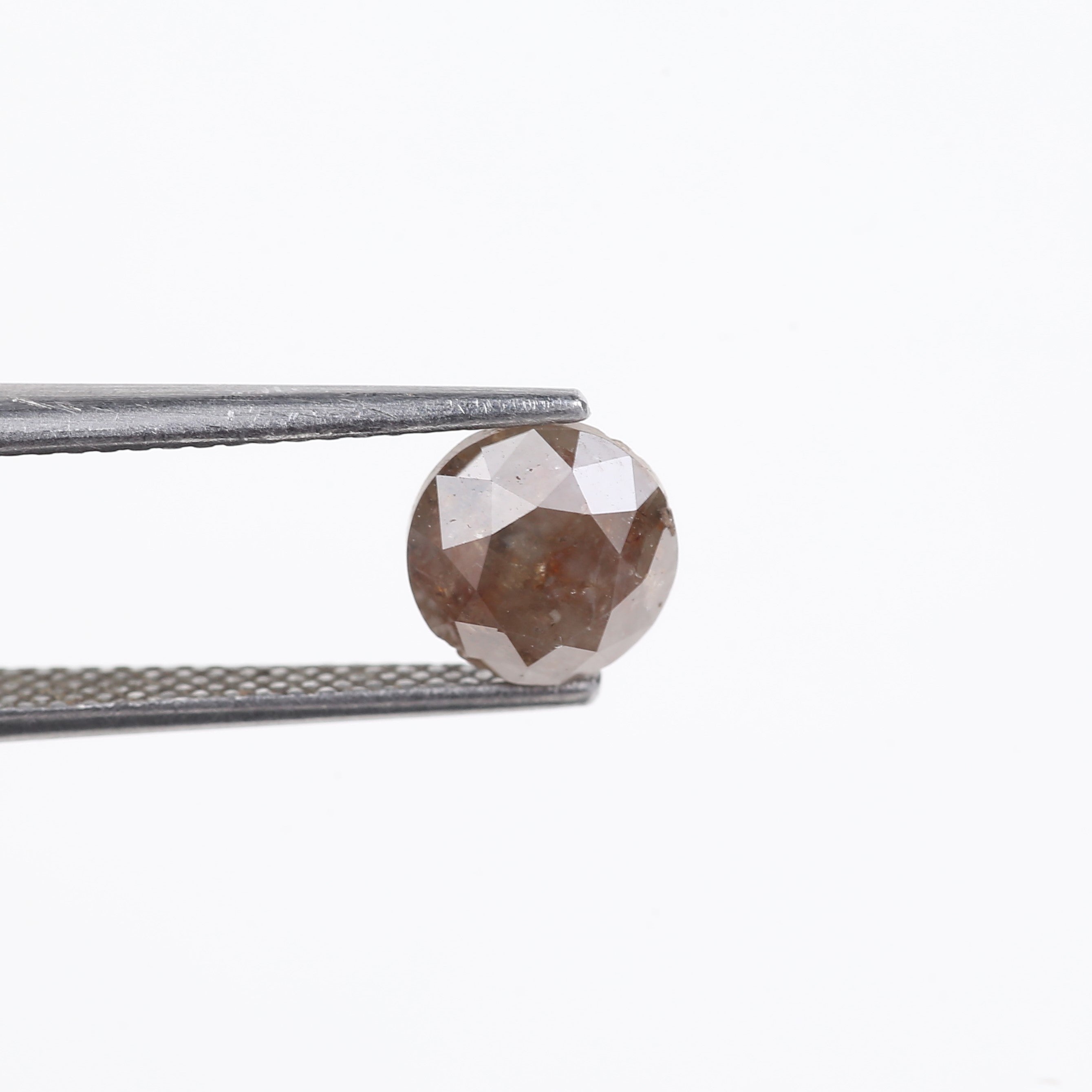 2.01 Carat Natural Rustic Brown Salt And Pepper Round Diamond 6.85 MM