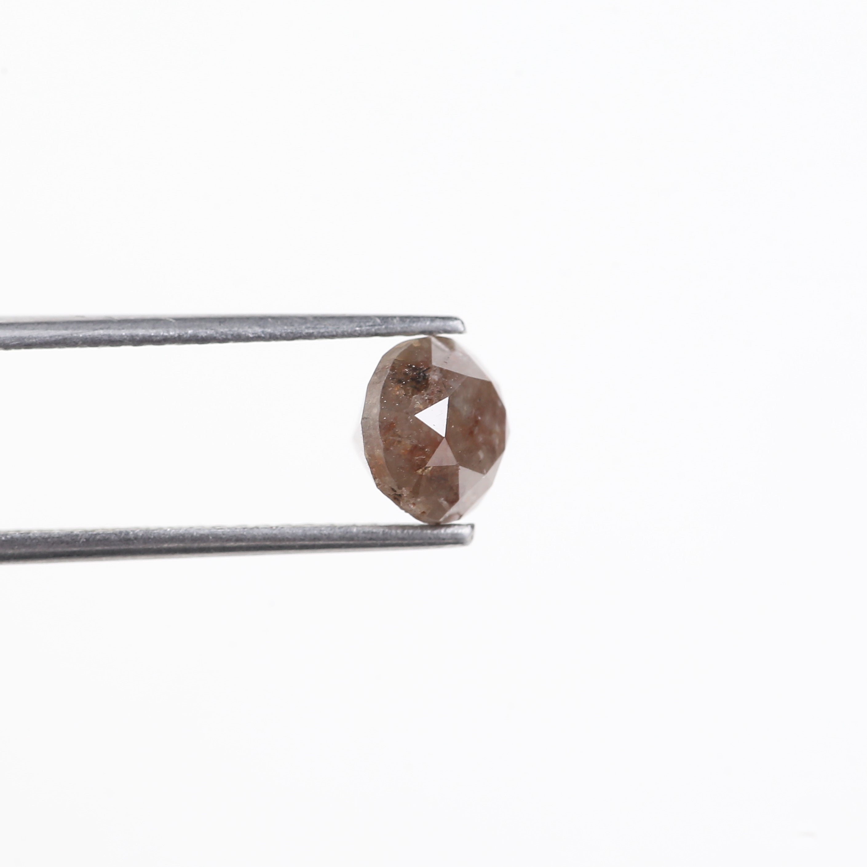 2.01 Carat Natural Rustic Brown Salt And Pepper Round Diamond 6.85 MM