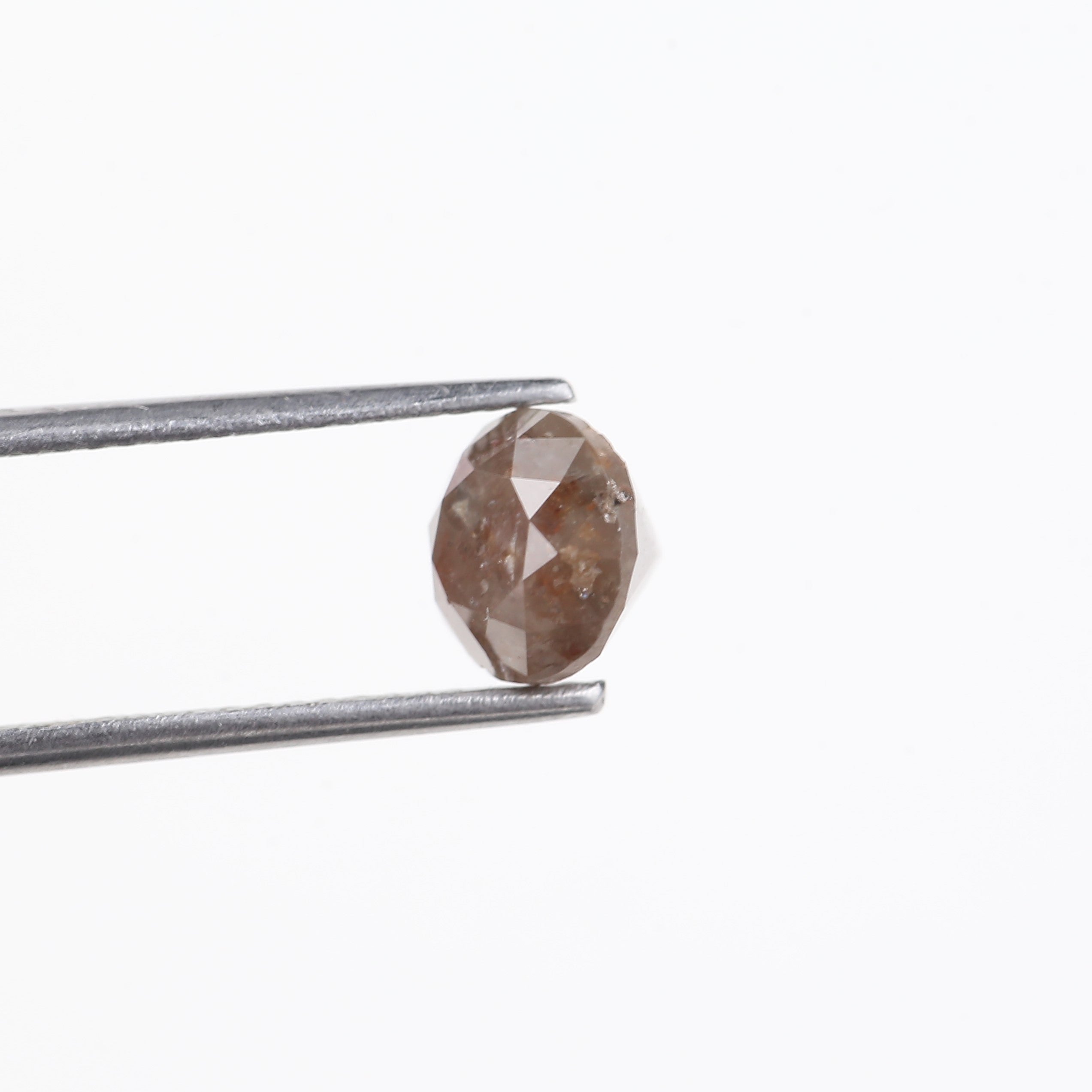2.01 Carat Natural Rustic Brown Salt And Pepper Round Diamond 6.85 MM
