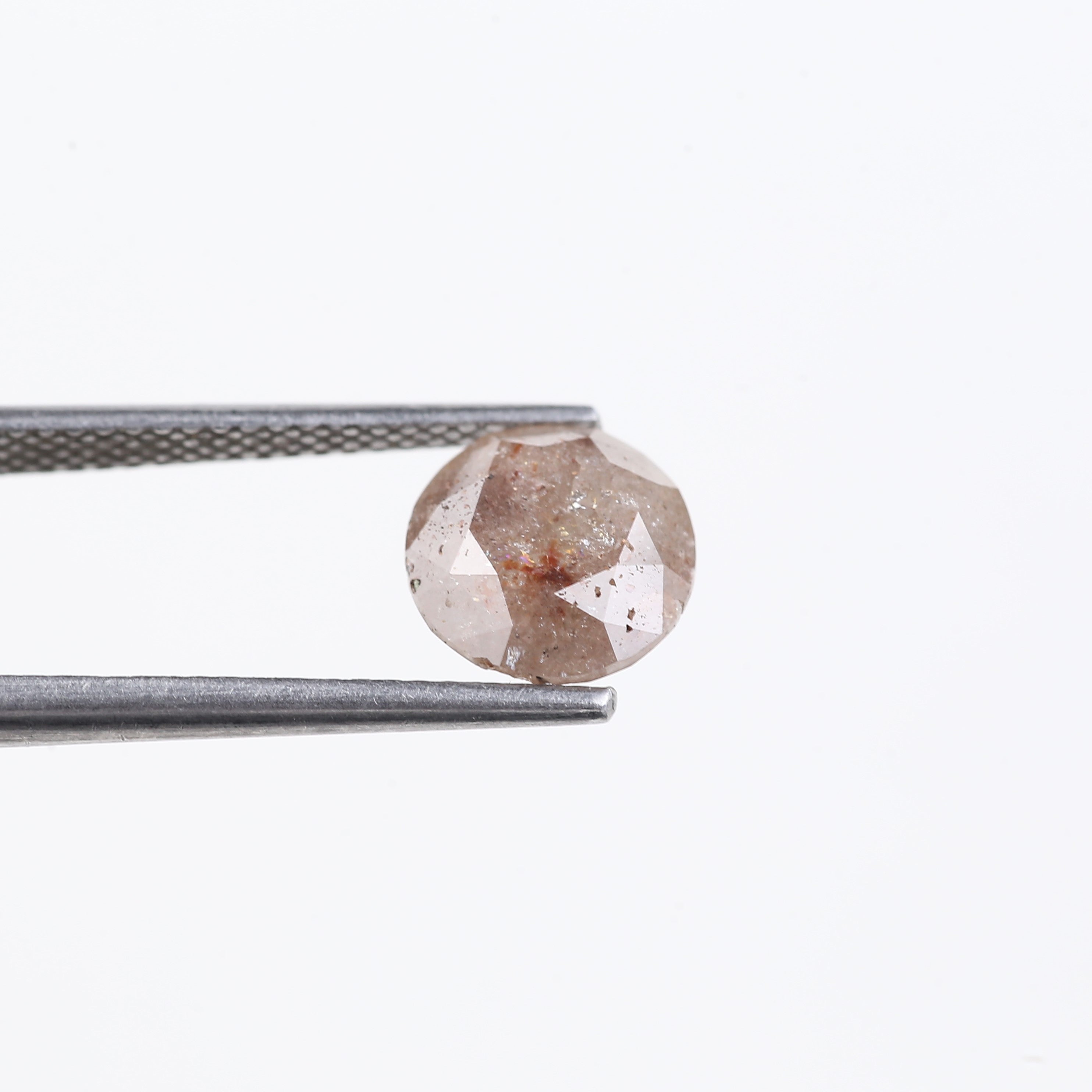 2.48 Carat Natural Salt And Pepper Peach Round Unique Diamonds 8 MM