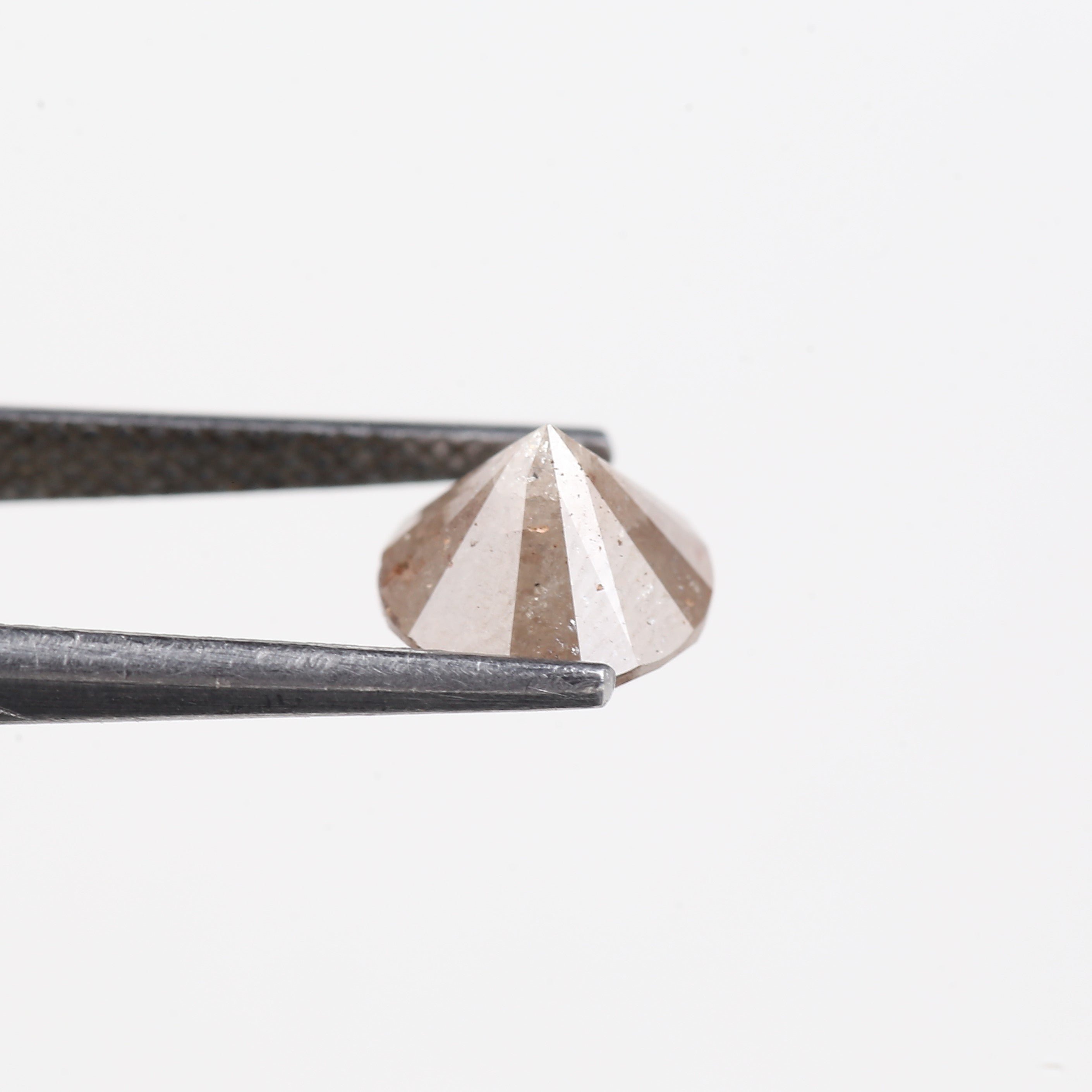 2.48 Carat Natural Salt And Pepper Peach Round Unique Diamonds 8 MM