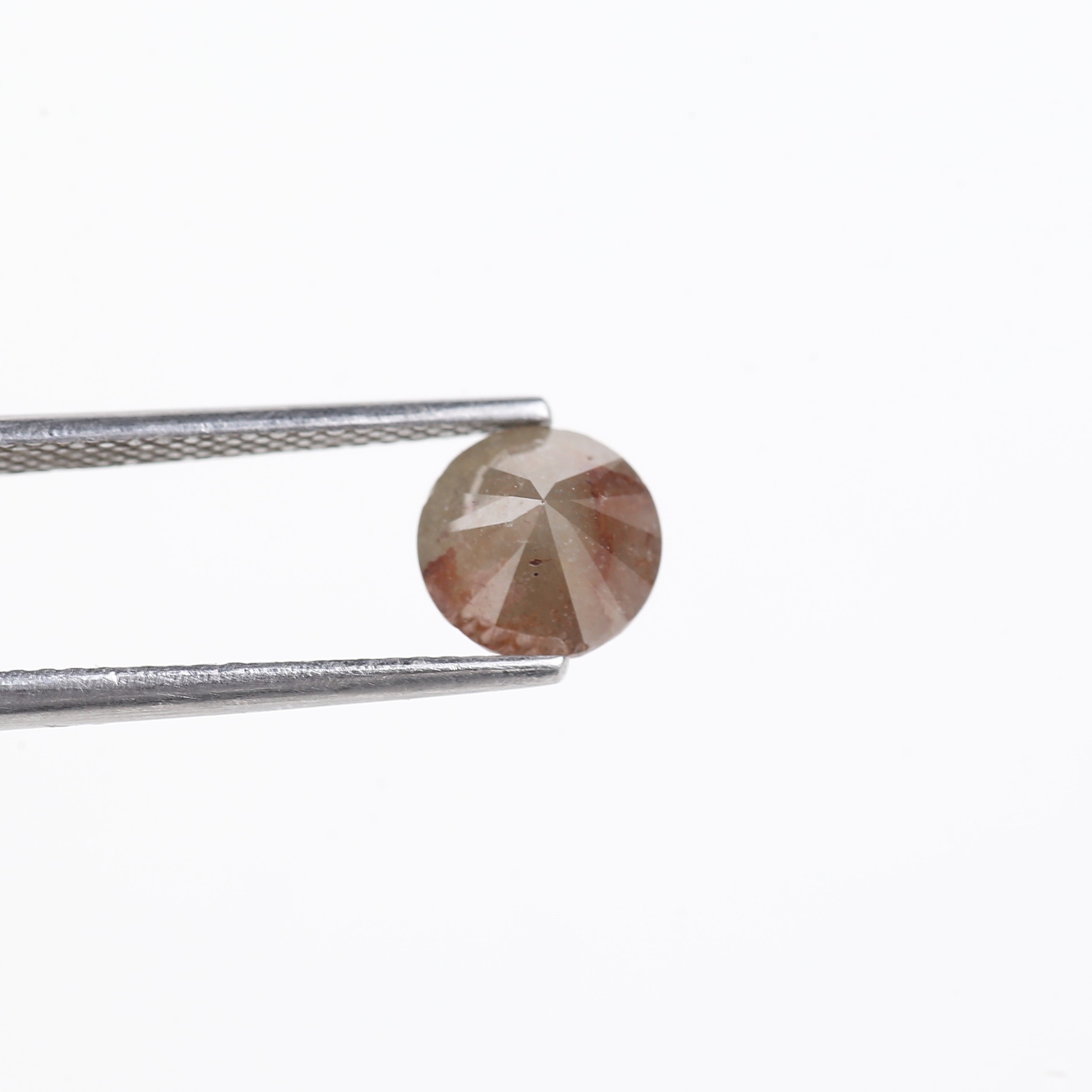 1.60 Carat Natural Salt And Pepper Round Cut Brown Red Diamond 6.80 MM