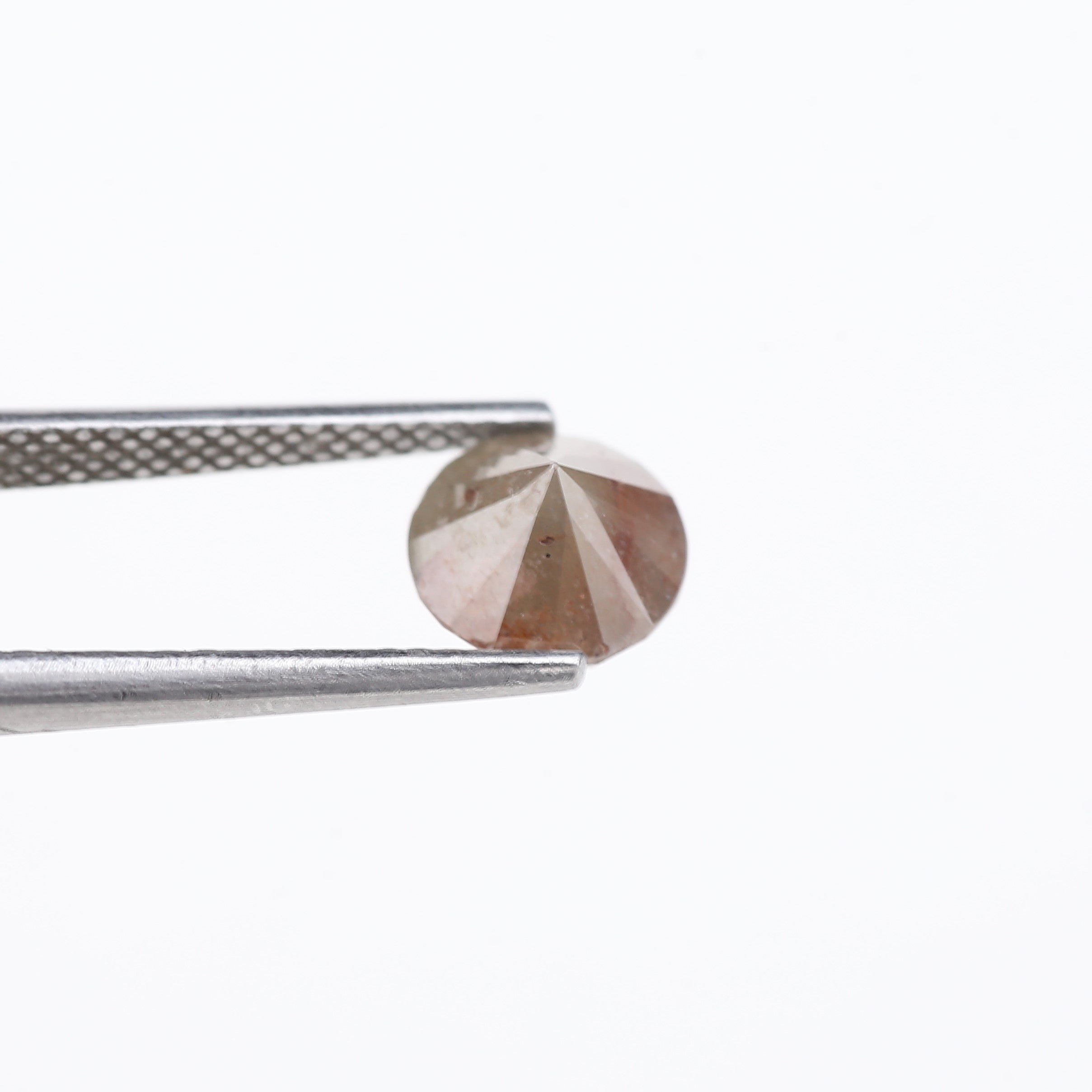 1.60 Carat Natural Salt And Pepper Round Cut Brown Red Diamond 6.80 MM