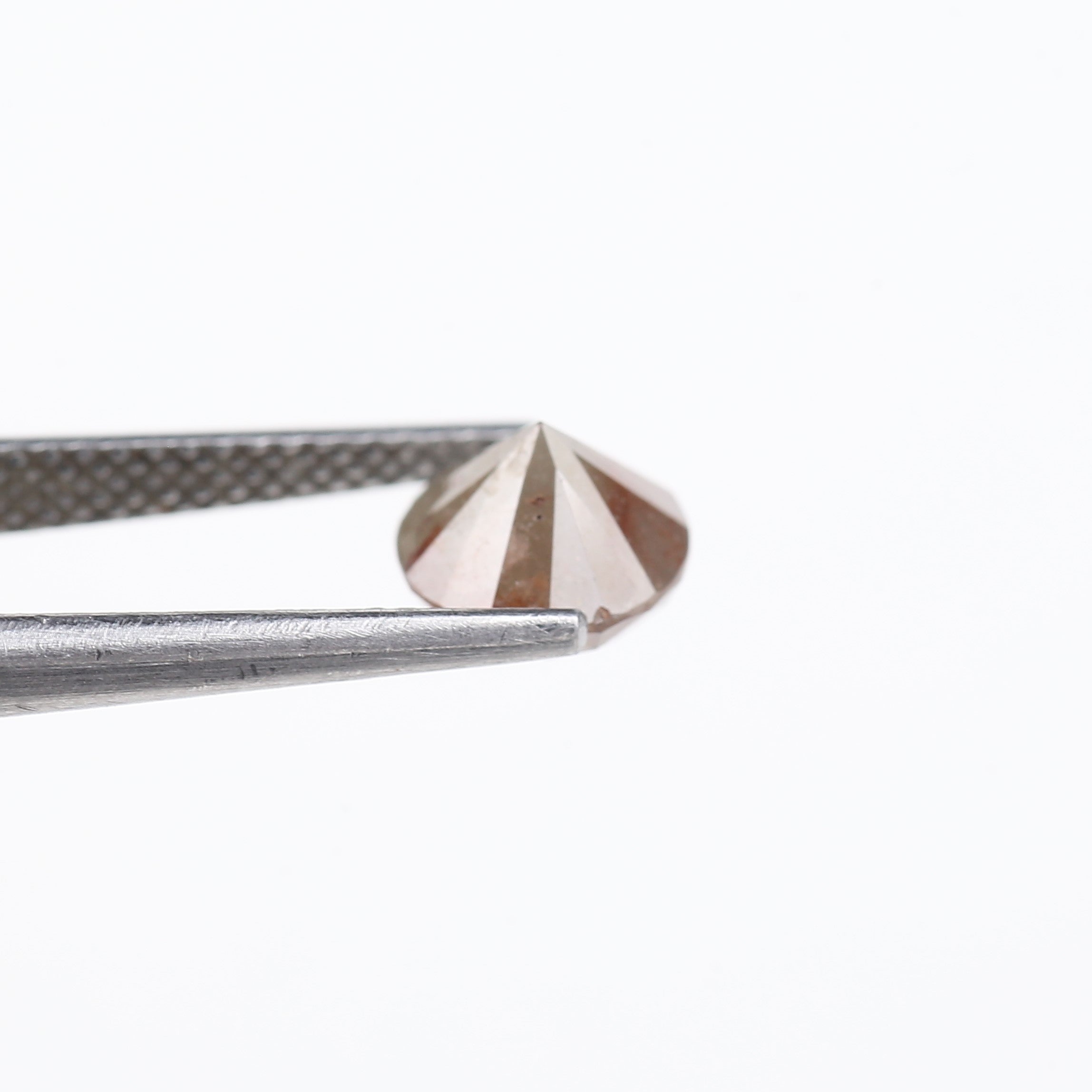 1.60 Carat Natural Salt And Pepper Round Cut Brown Red Diamond 6.80 MM