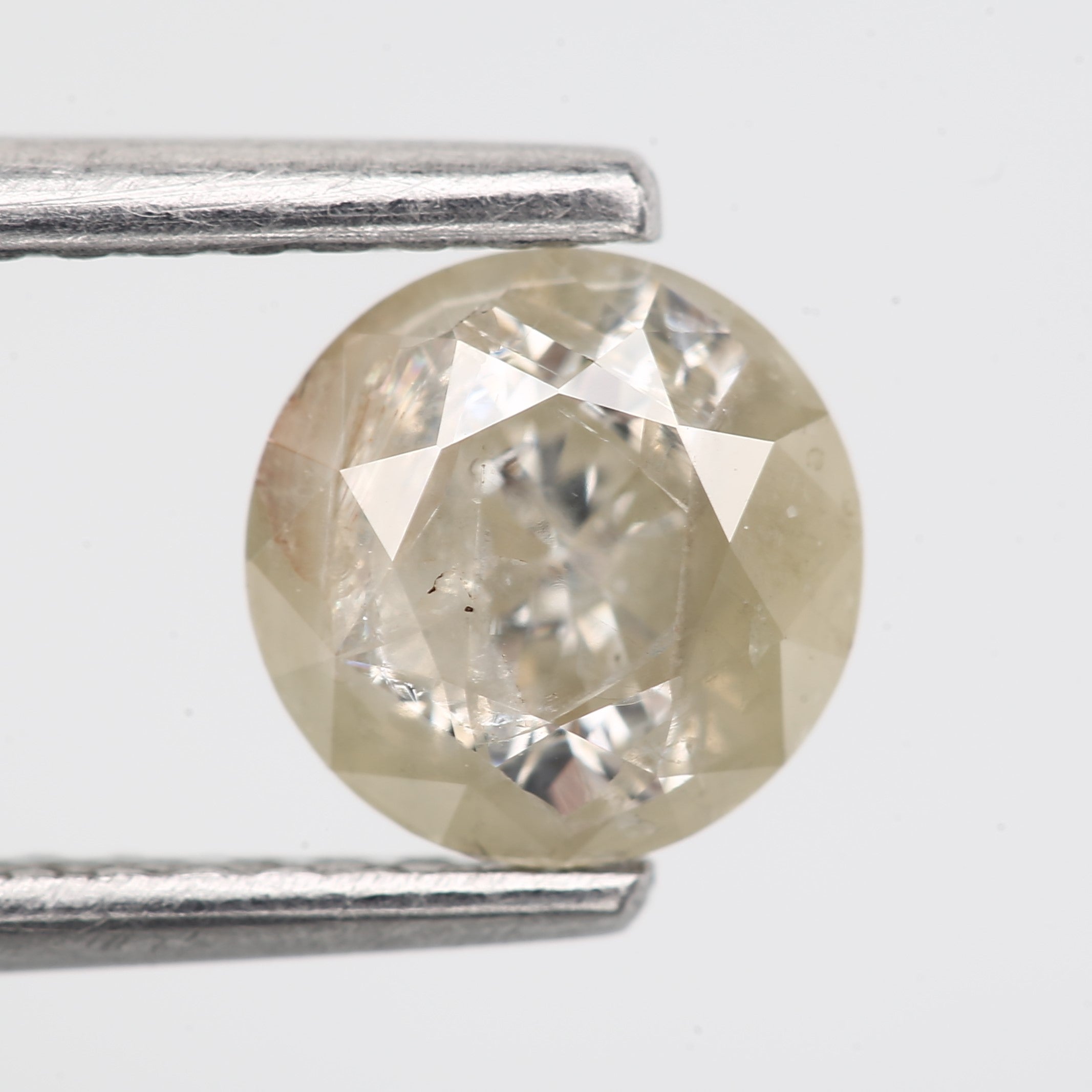 0.76 Carat Natural White Gray Round Salt and Pepper Diamond 5.75 MM - Blackdiamond
