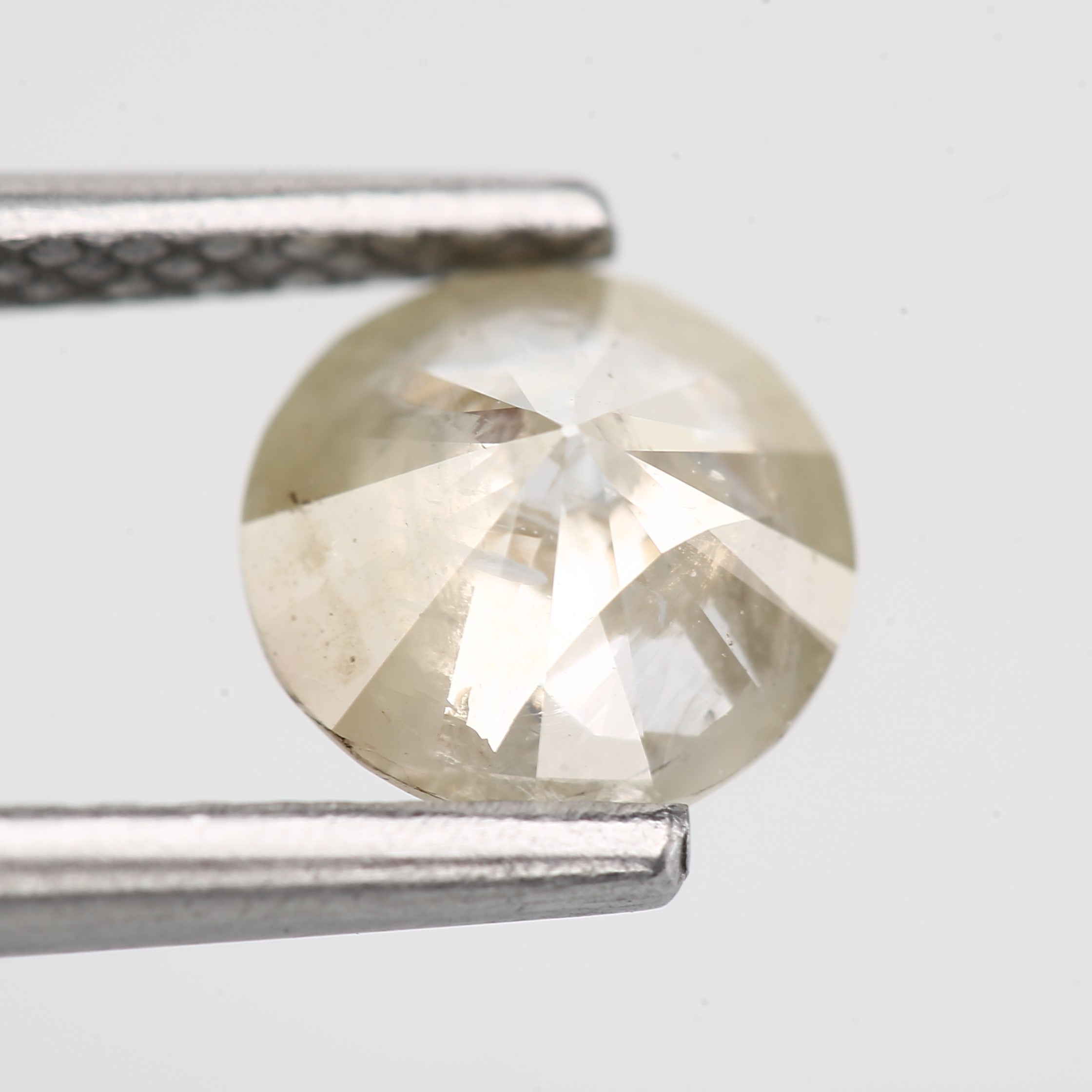 0.76 Carat Natural White Gray Round Salt and Pepper Diamond 5.75 MM - Blackdiamond