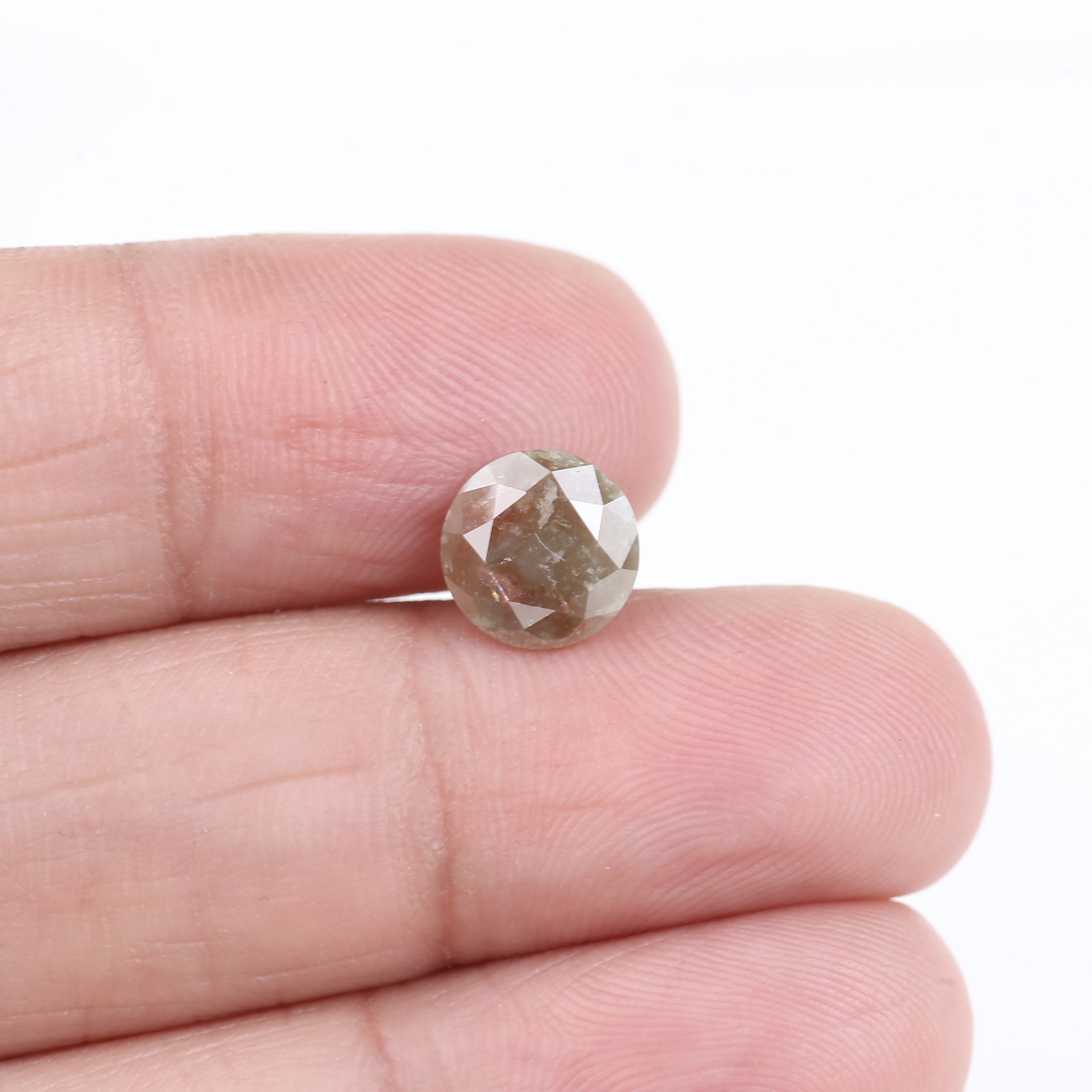 2 Carat Round Cut Loose Brown Red Diamond 7.90 MM