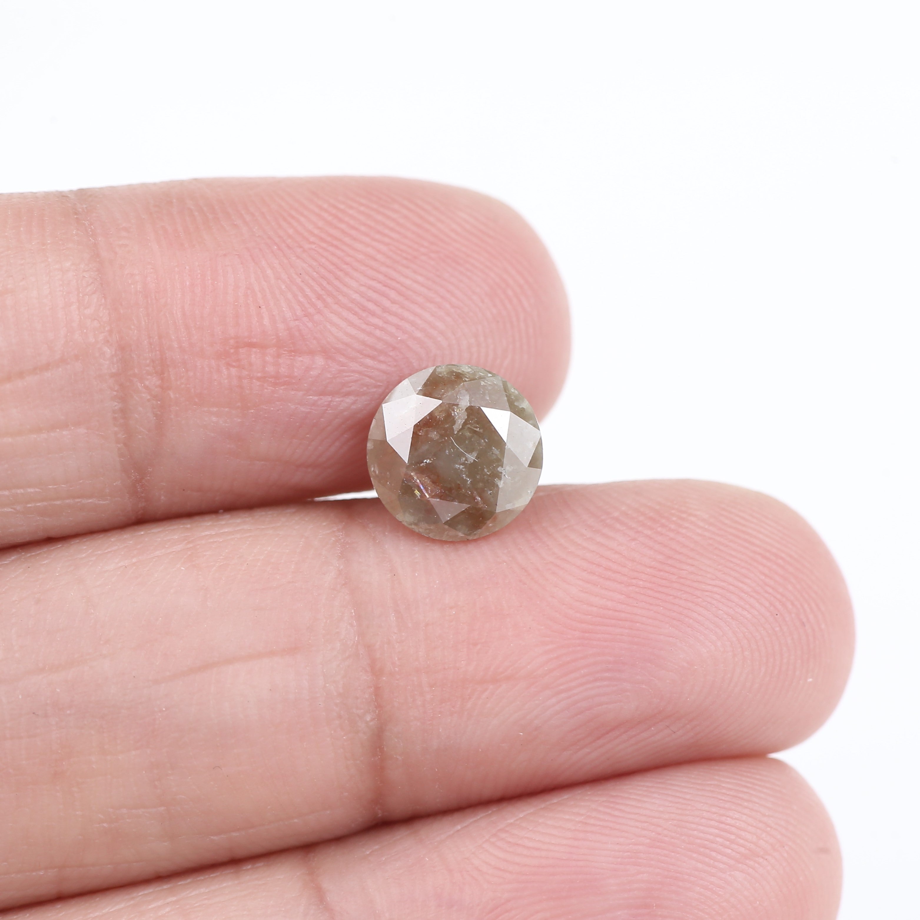 2 Carat Round Cut Loose Brown Red Diamond 7.90 MM