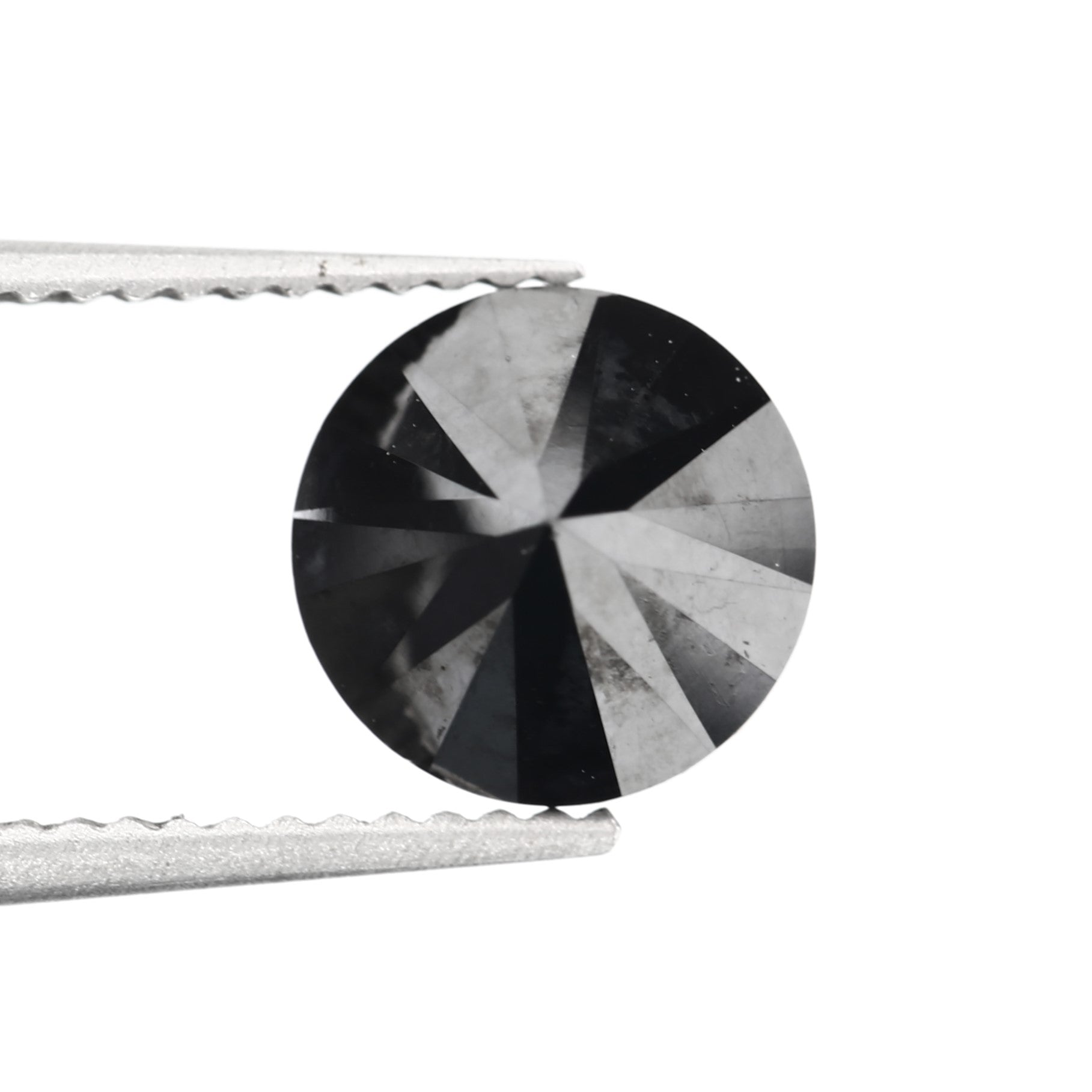 round natural black diamond