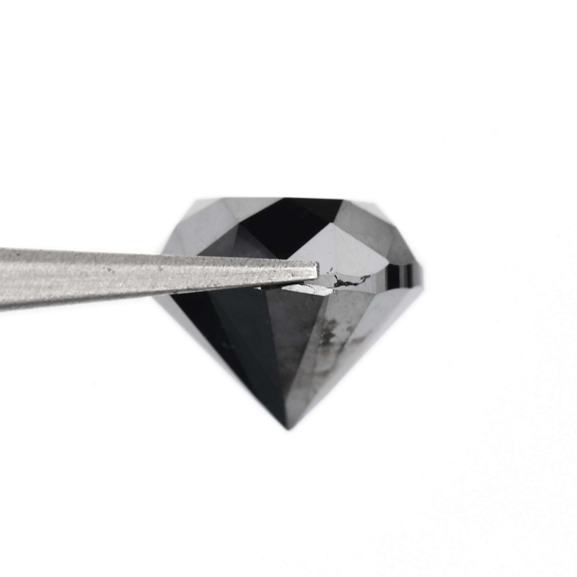 round fancy natural black diamond