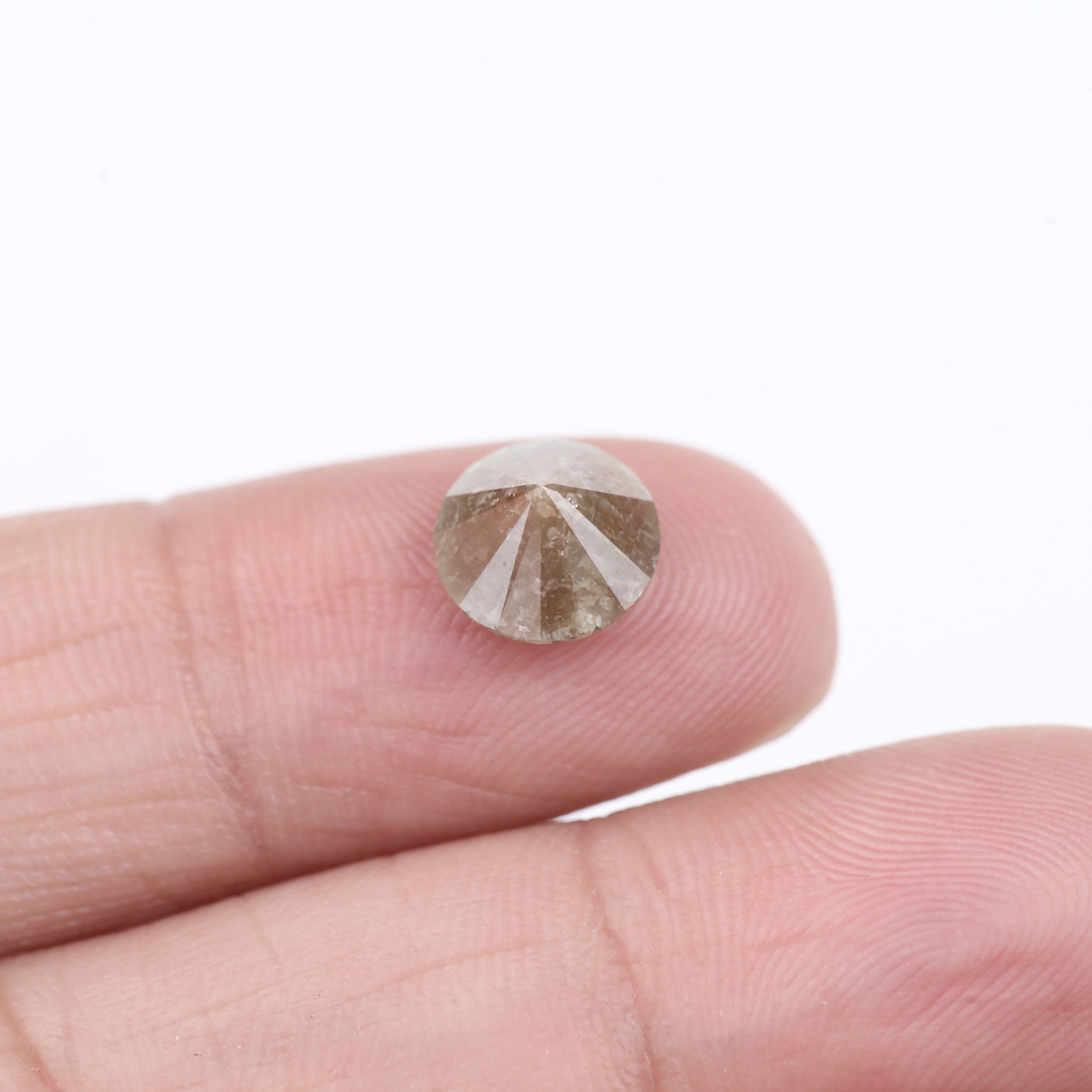 2 Carat Round Cut Loose Brown Red Diamond 7.90 MM