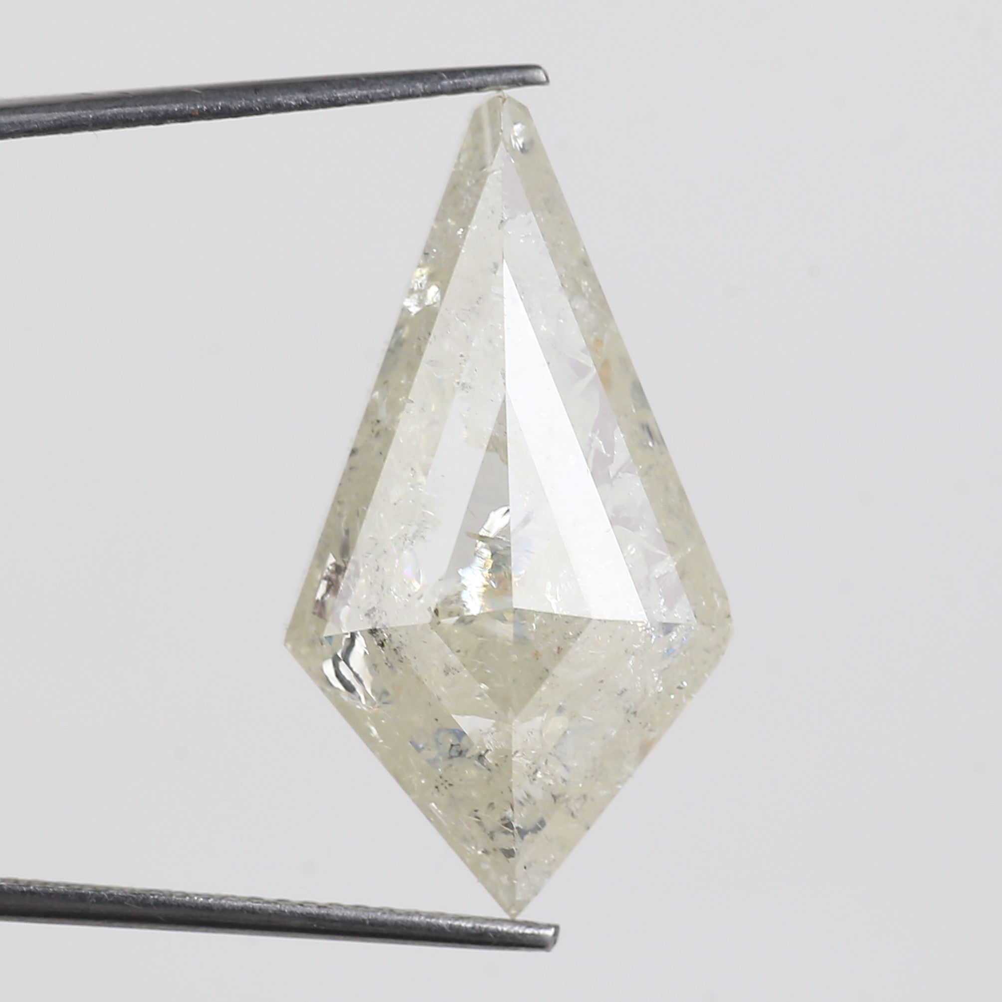 13 Carat Kite Cut Salt Pepper Diamond Natural Milky Light Yellowish White