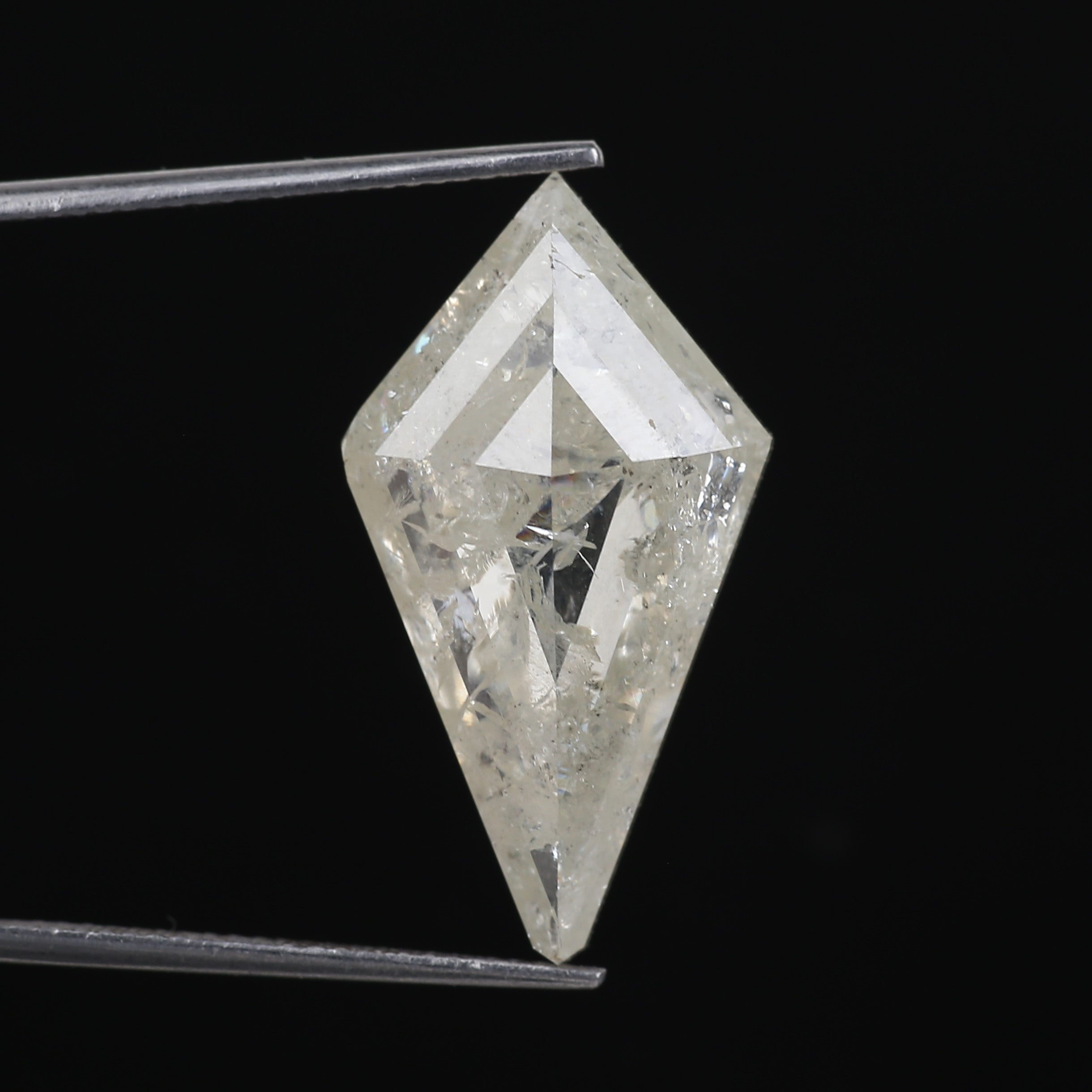 13 Carat Kite Cut Salt Pepper Diamond Natural Milky Light Yellowish White