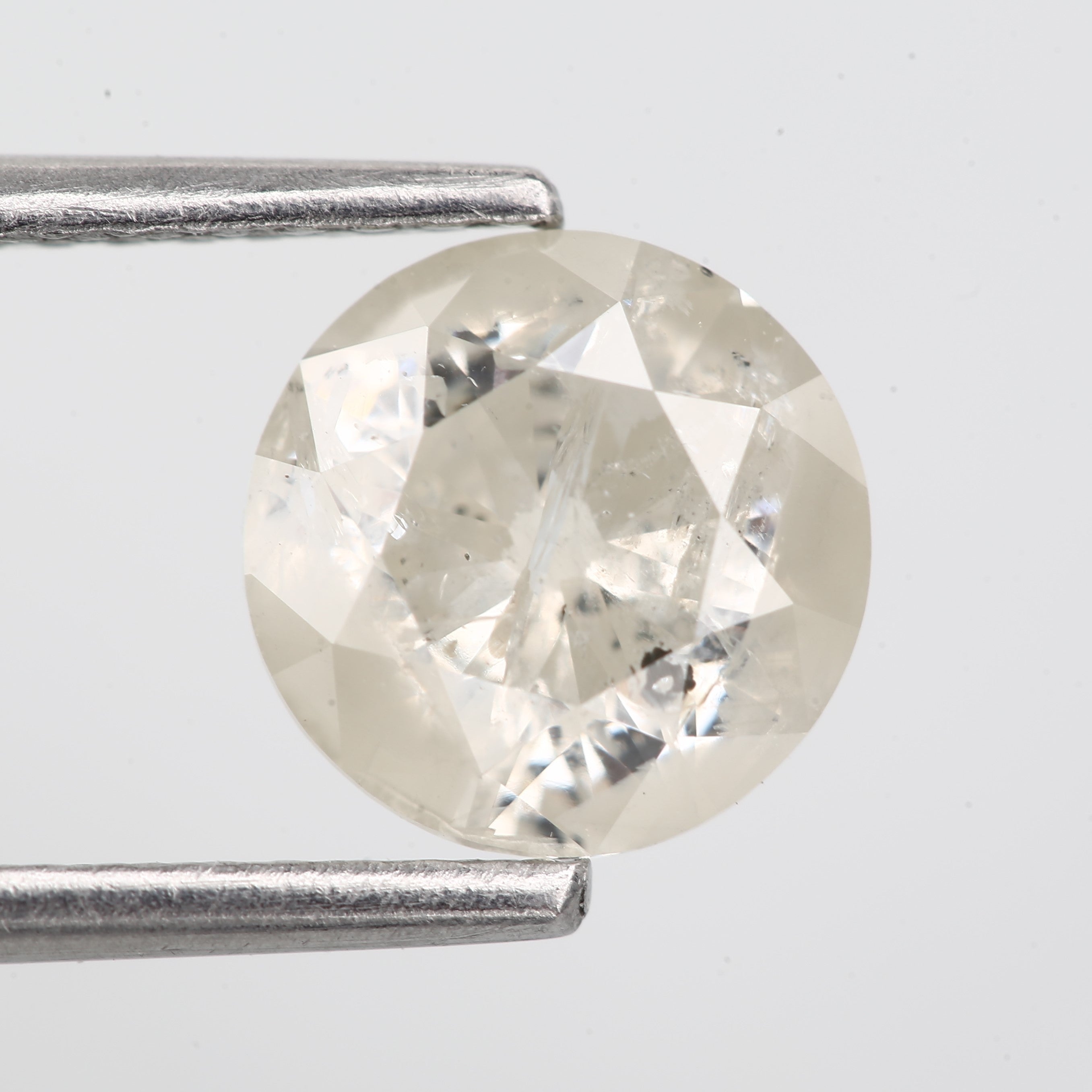 1.33 carat, Round Shape, Fancy White Milky Salt and Pepper Natural Diamond - Blackdiamond