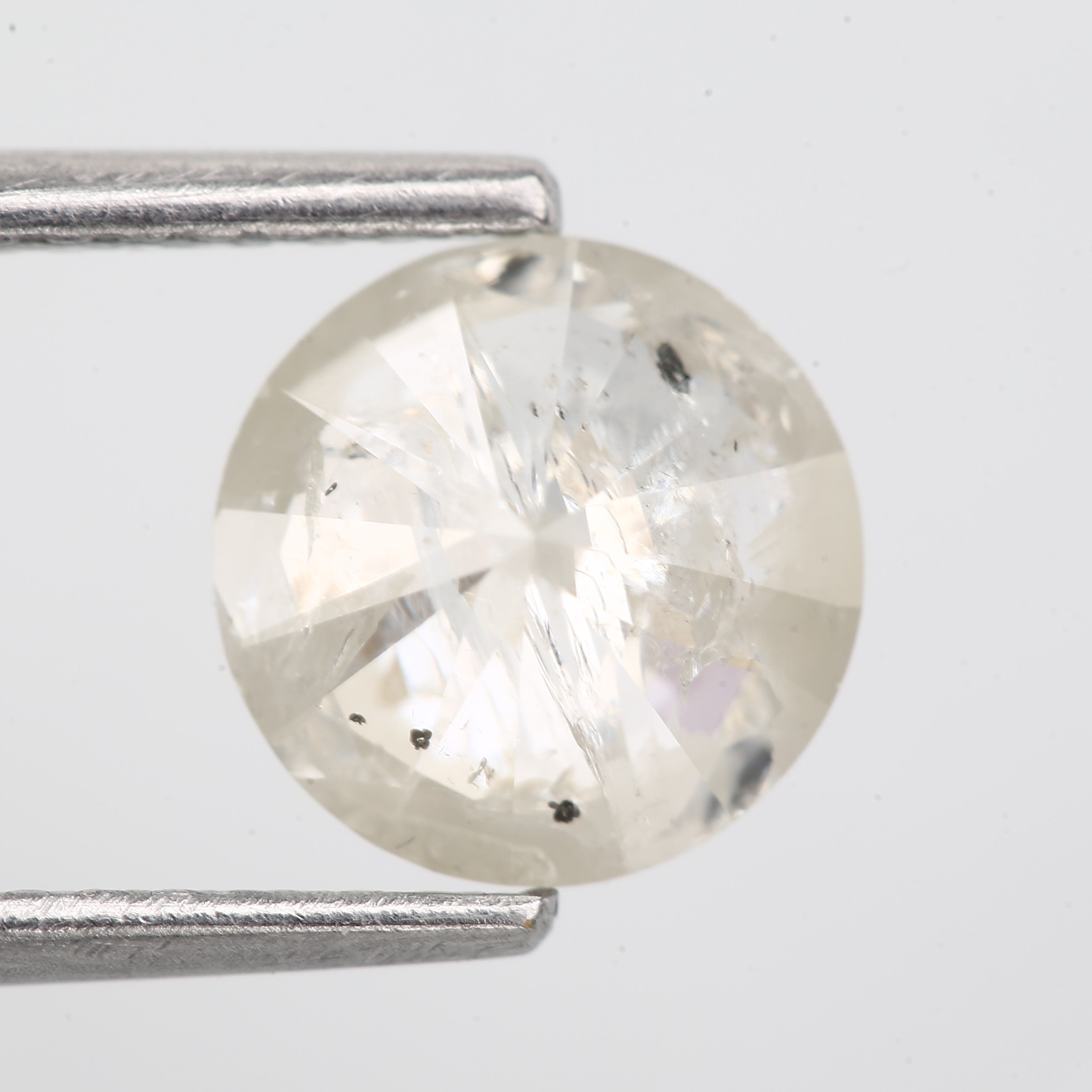 1.33 carat, Round Shape, Fancy White Milky Salt and Pepper Natural Diamond - Blackdiamond