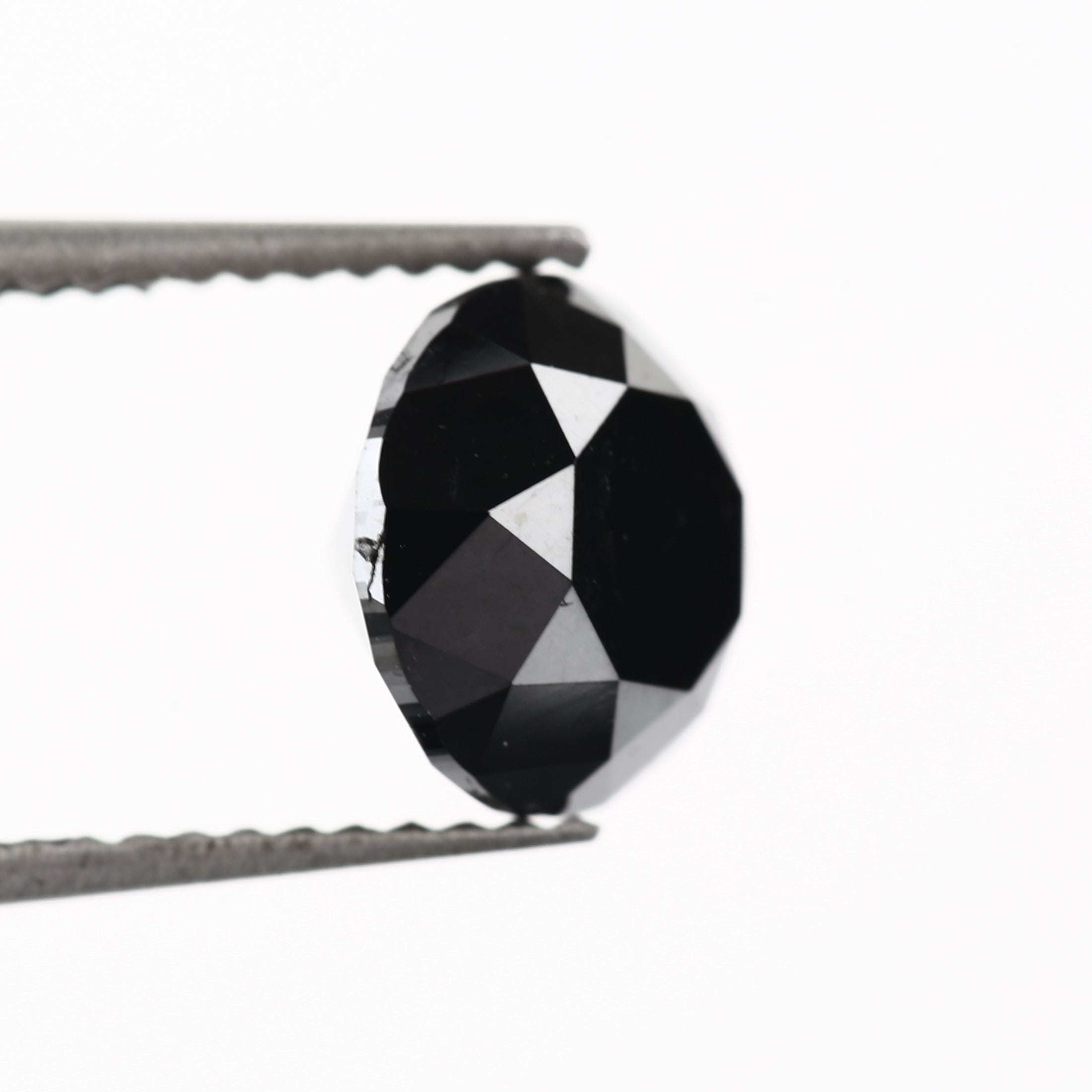 round natural black diamond