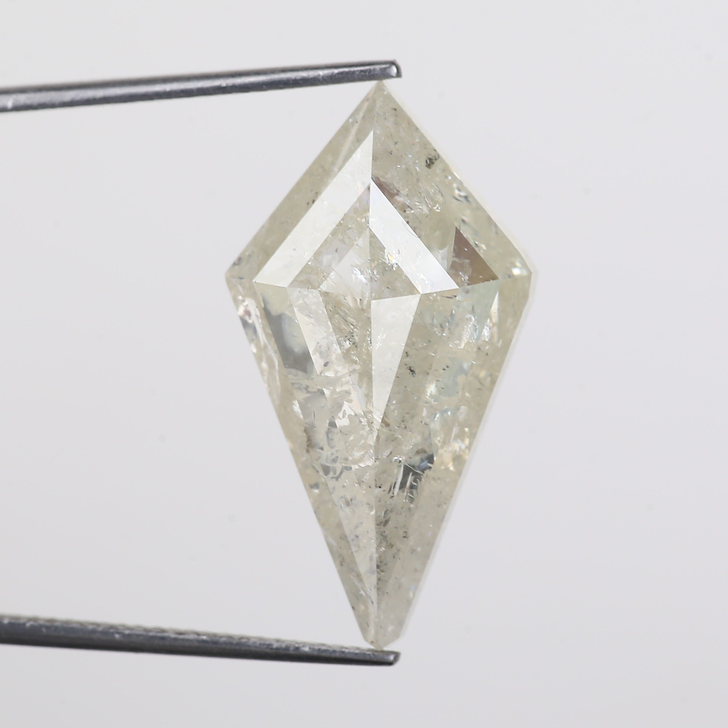 13 Carat Salt Pepper Diamond Kite Natural Light Yellowish White