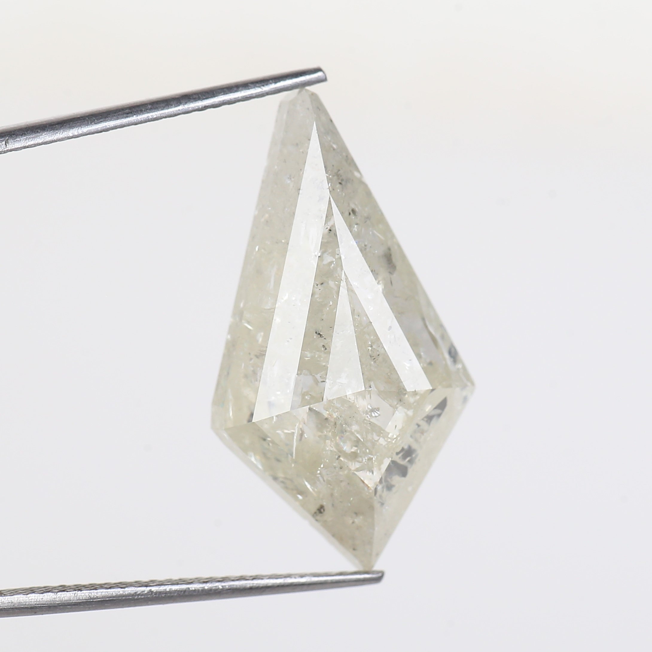 13 Carat Salt Pepper Diamond Kite Natural Light Yellowish White