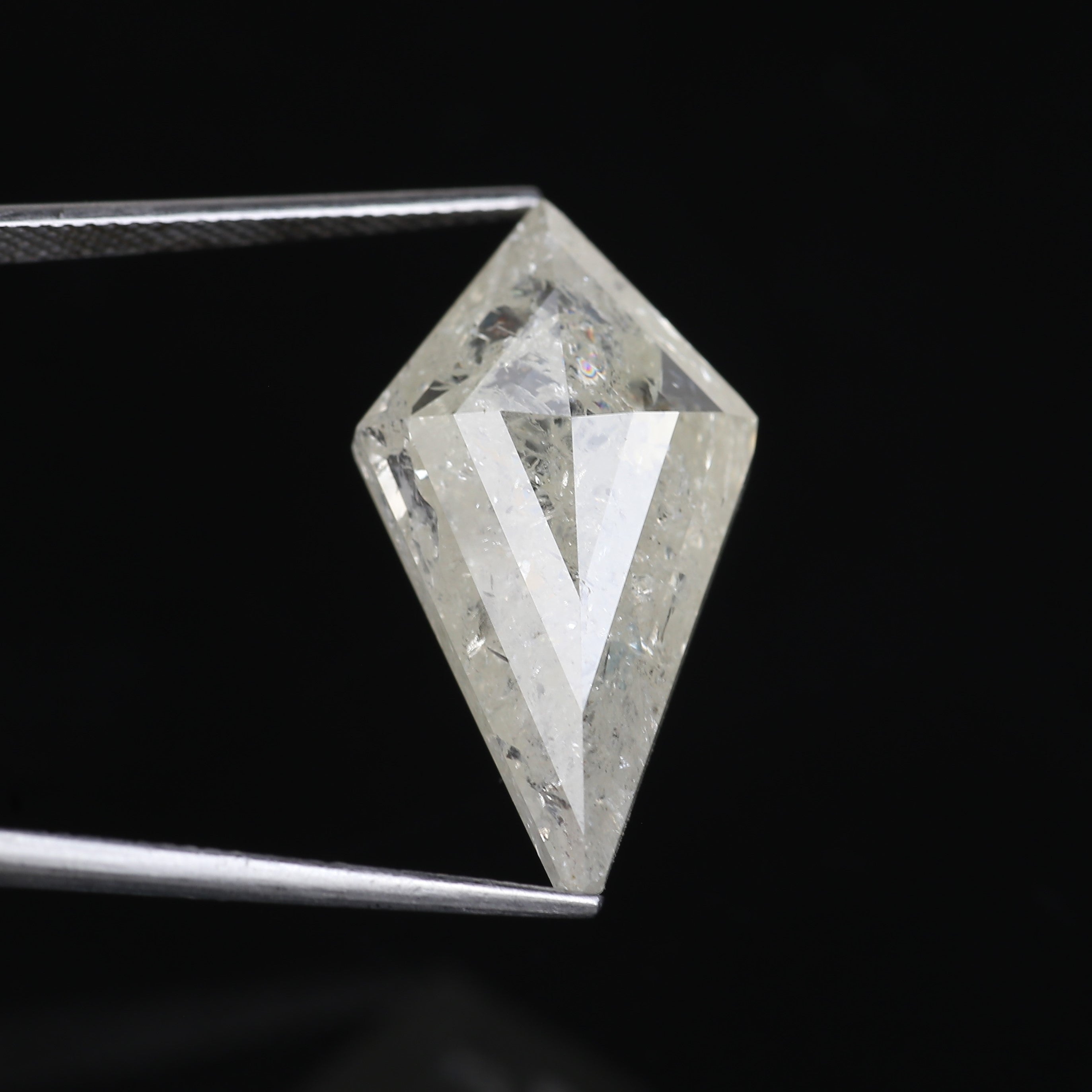 13 Carat Salt Pepper Diamond Kite Natural Light Yellowish White