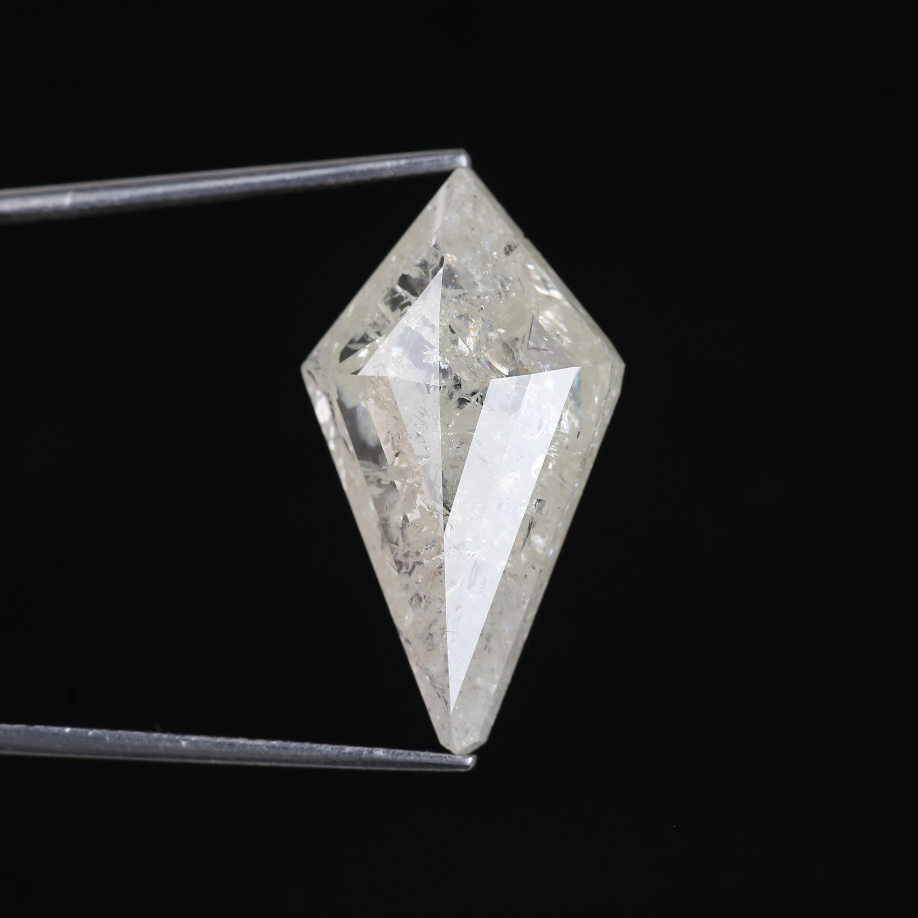 13 Carat Salt Pepper Diamond Kite Natural Light Yellowish White