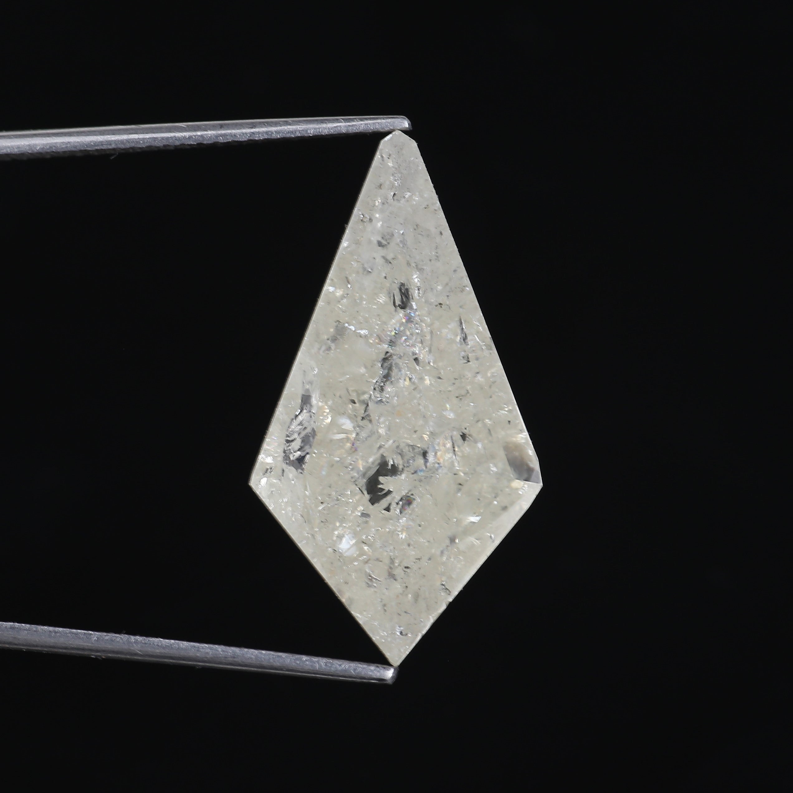 13 Carat Salt Pepper Diamond Kite Natural Light Yellowish White