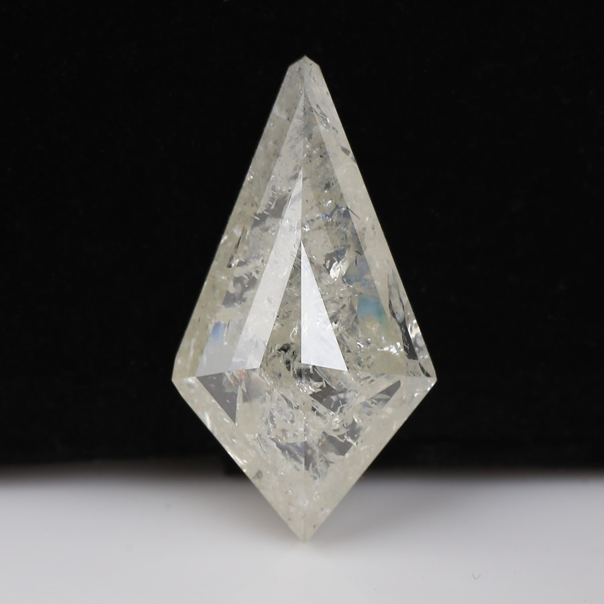 13 Carat Salt Pepper Diamond Kite Natural Light Yellowish White