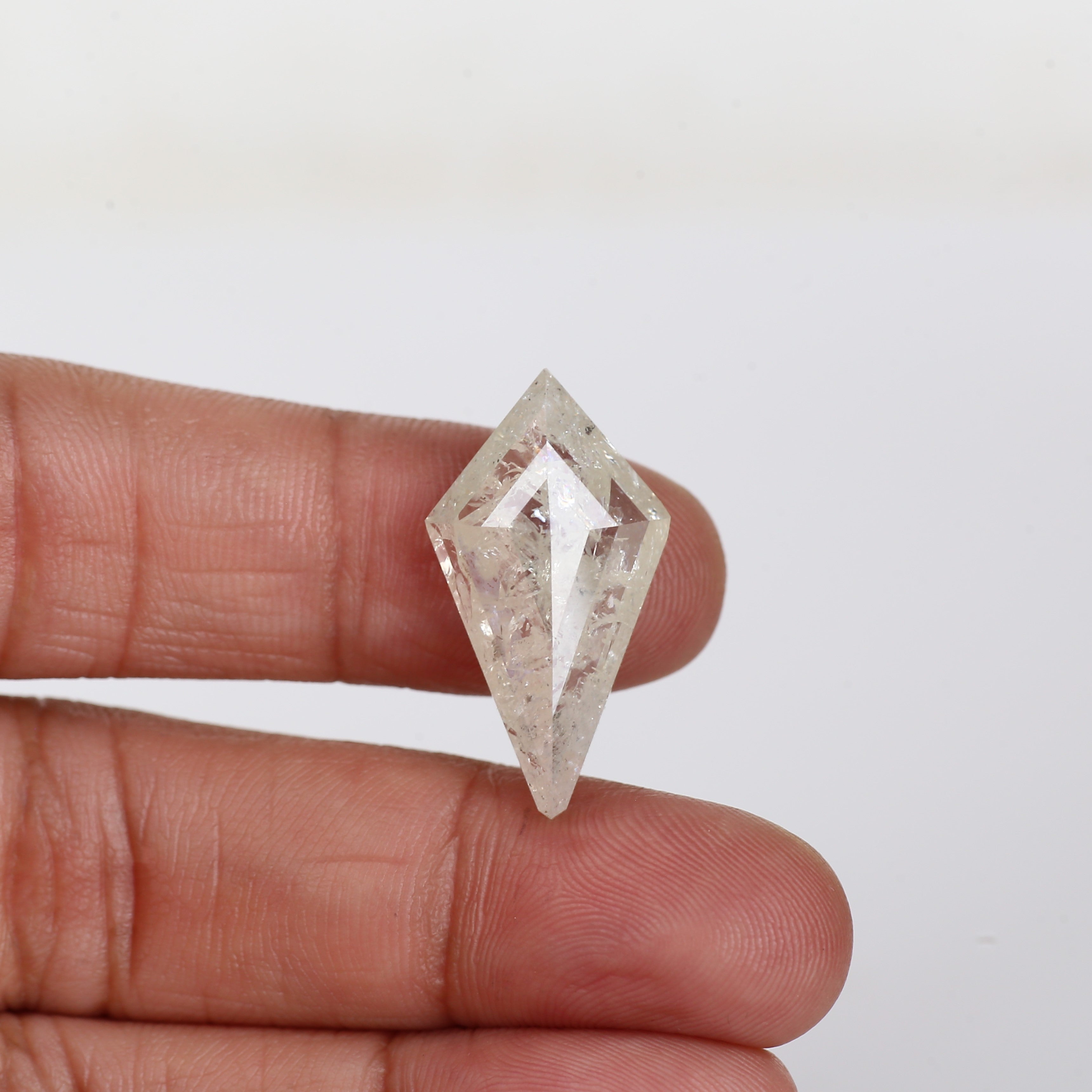 13 Carat Salt Pepper Diamond Kite Natural Light Yellowish White