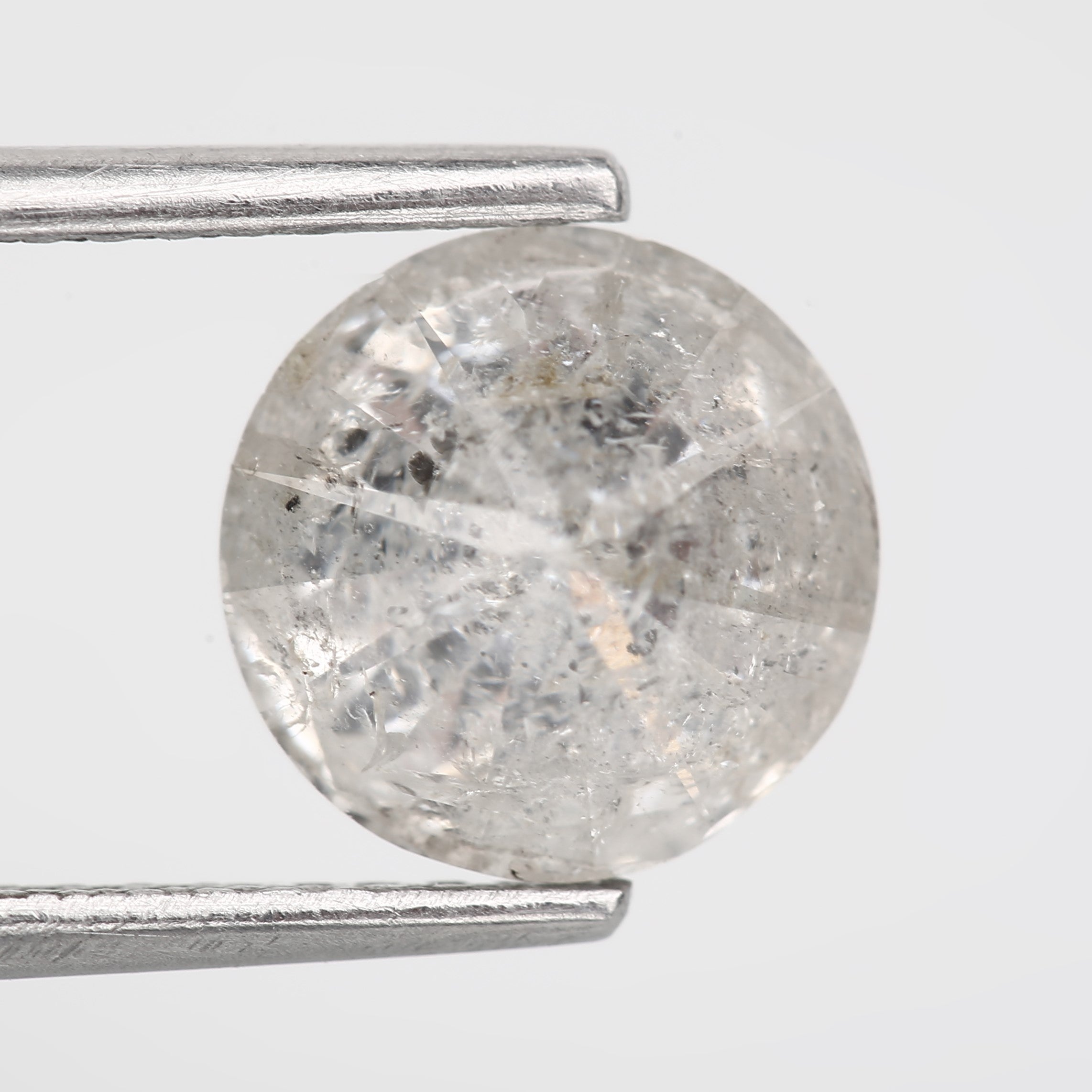 2 Carat 7.70 MM Round Salt and Pepper Natural Diamond For Engagement Ring - Blackdiamond