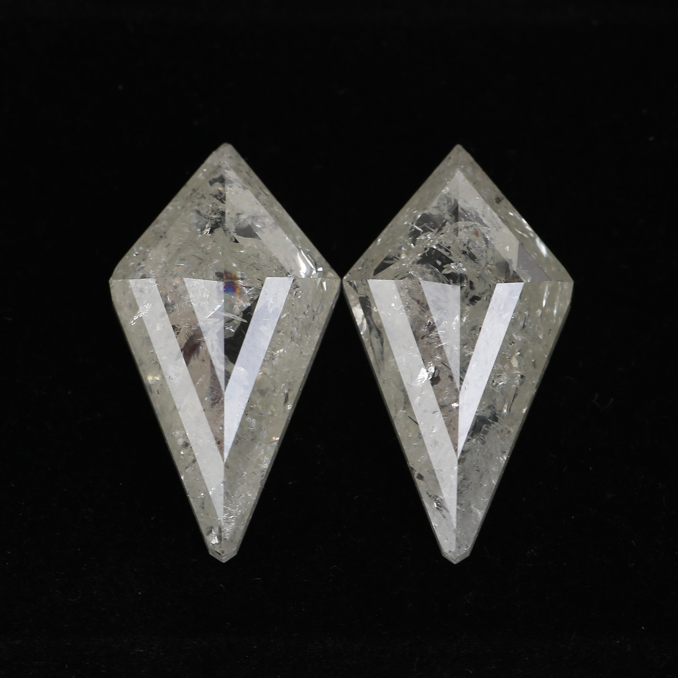 26 Carat Salt Pepper Diamond Pair Kite Natural