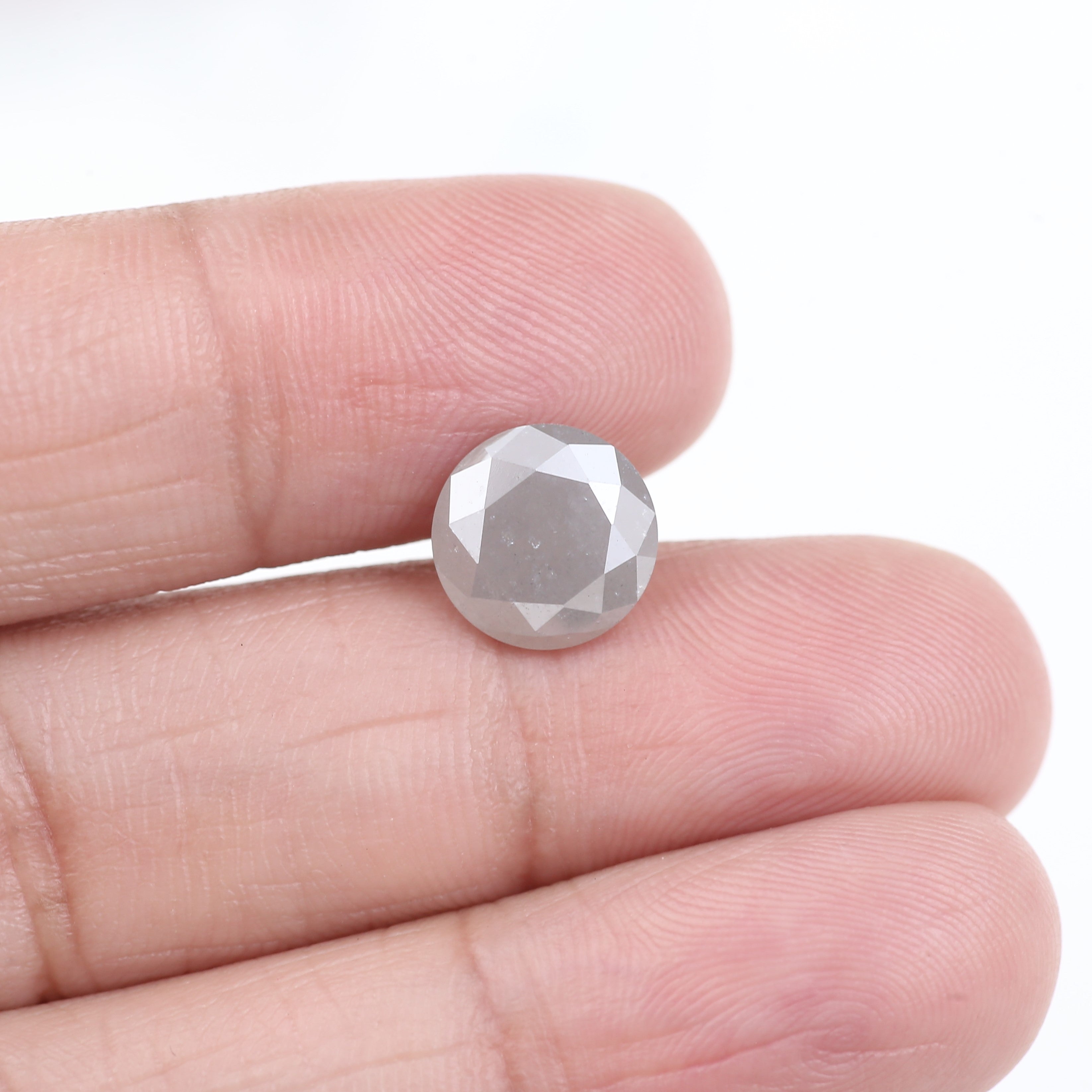 2.80 Carat Fancy Gray Round Brilliant Cut Salt and Pepper Diamond 9.30 MM