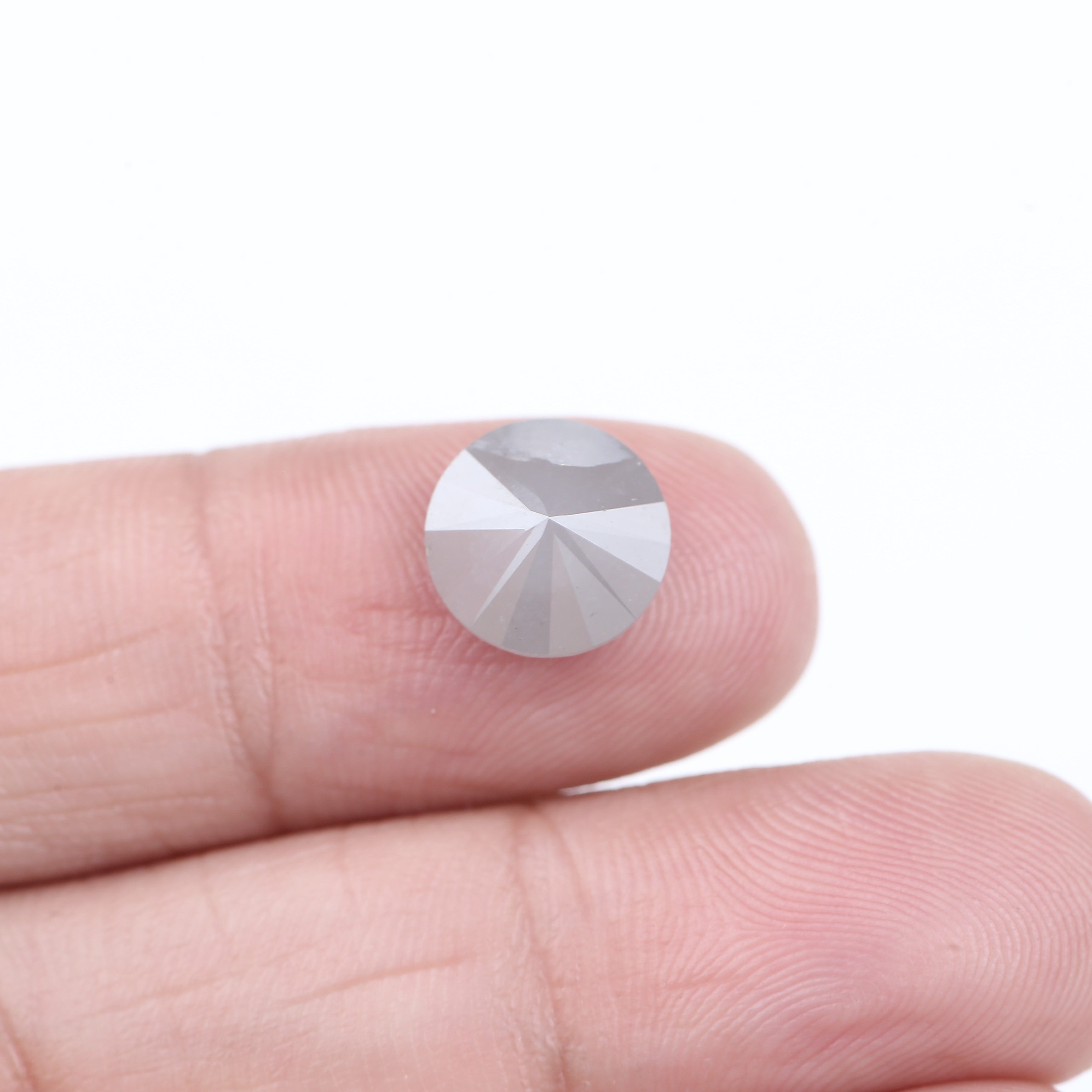 2.80 Carat Fancy Gray Round Brilliant Cut Salt and Pepper Diamond 9.30 MM