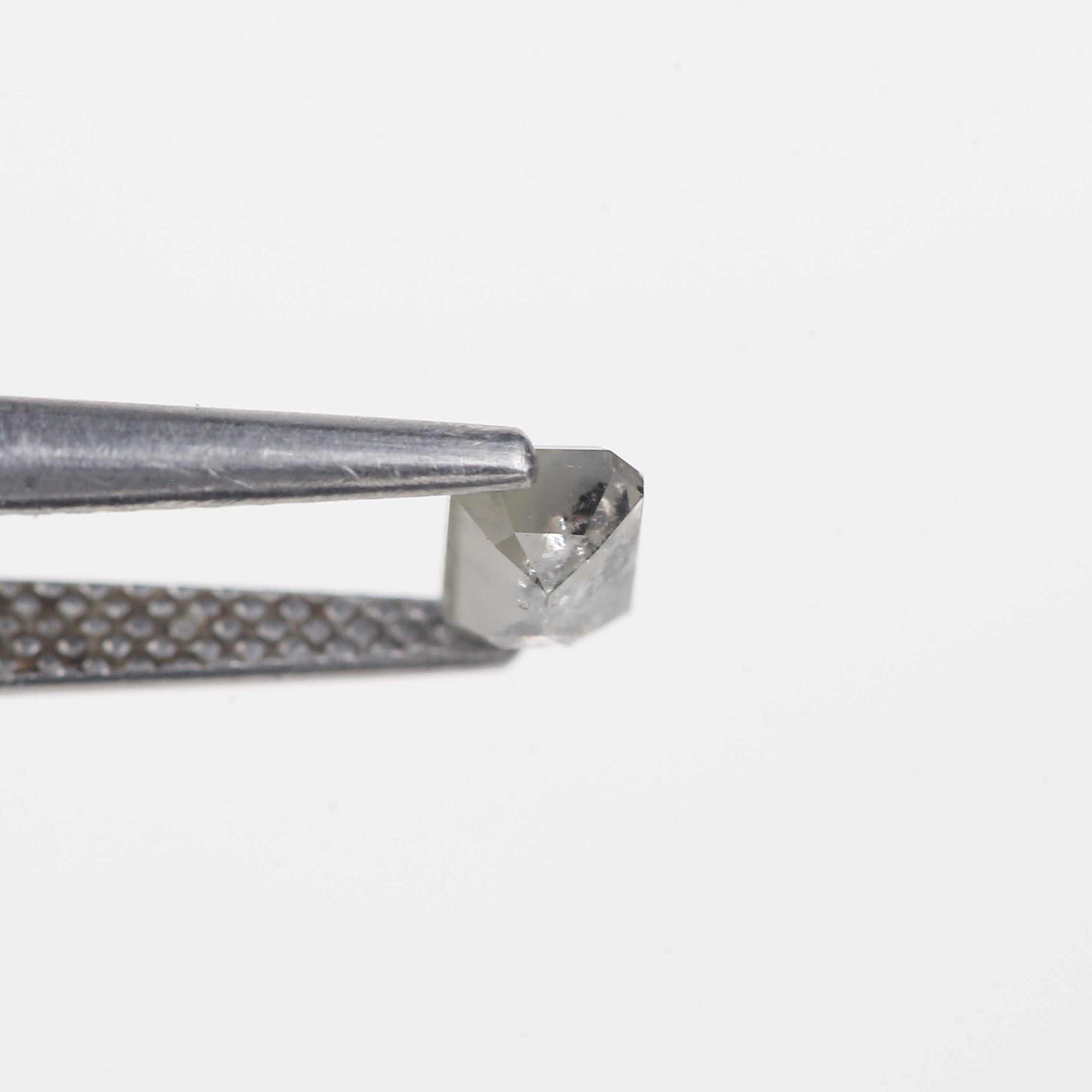 0.45 Carat Natural Light Grey Emerald Cut Salt And Pepper Diamond 5.17 MM