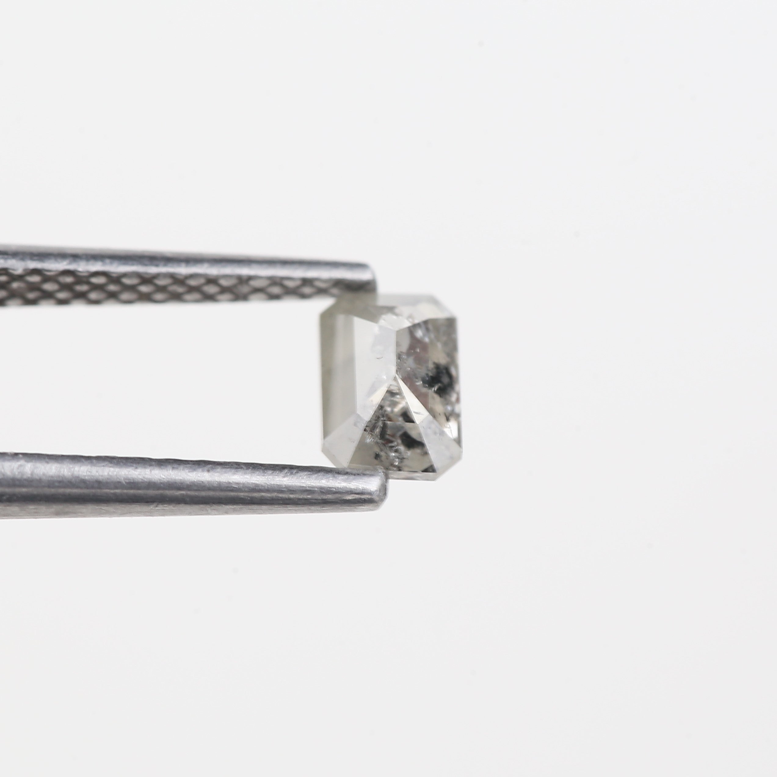 0.45 Carat Natural Light Grey Emerald Cut Salt And Pepper Diamond 5.17 MM