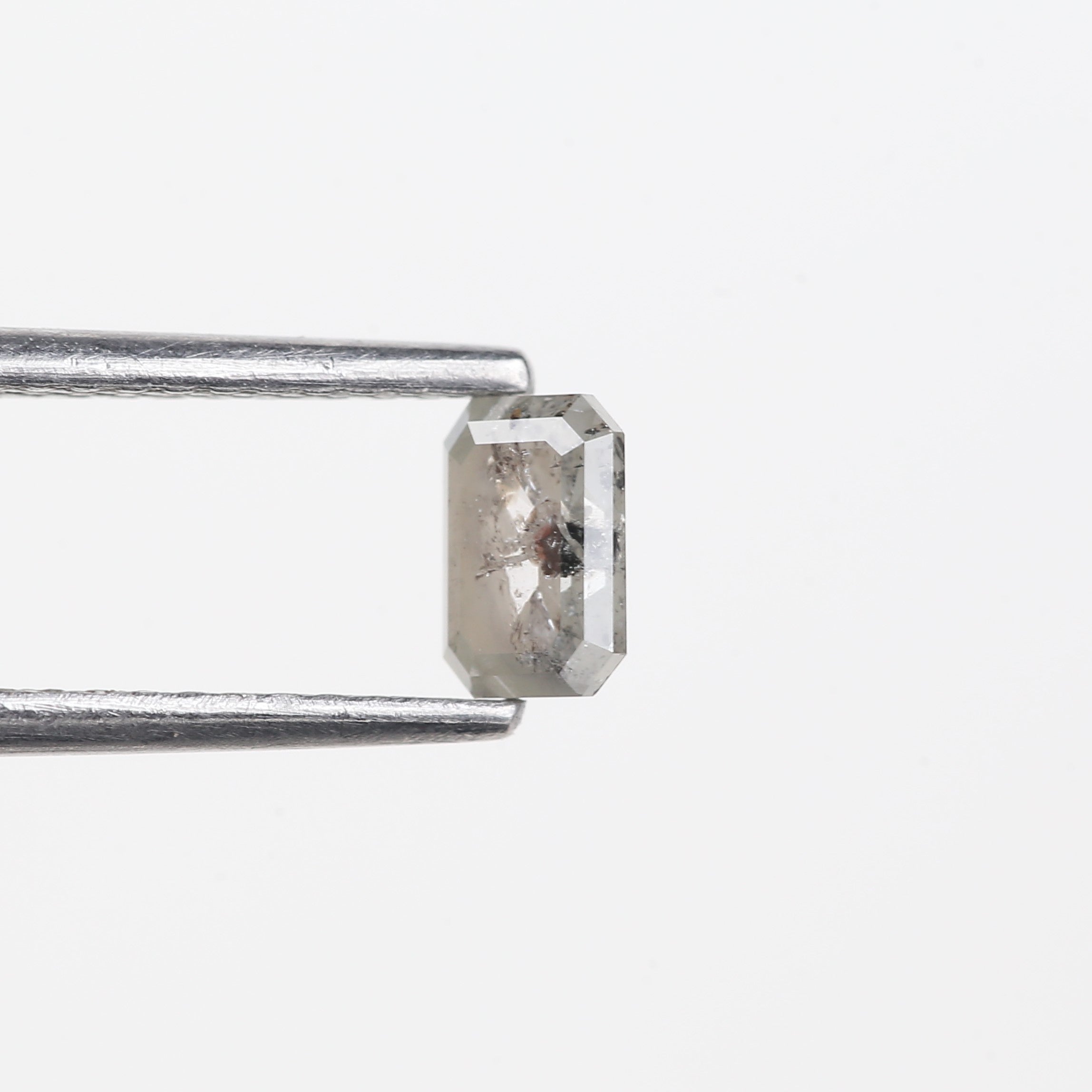 0.45 Carat Natural Light Grey Emerald Cut Salt And Pepper Diamond 5.17 MM