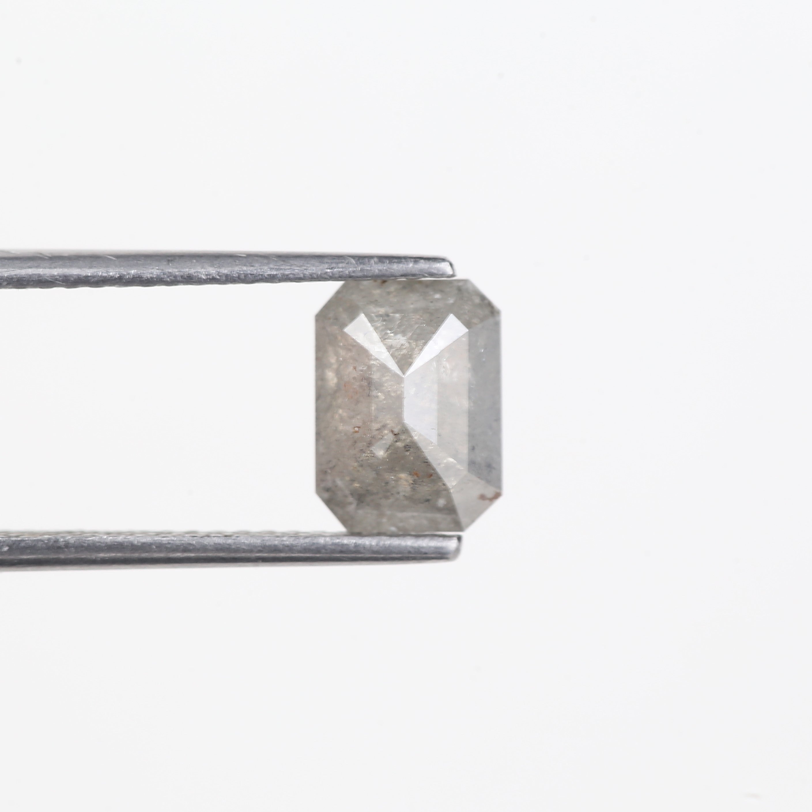 1.66 Carat Natural Gray Salt and Pepper Emerald Cut Diamond 8 MM