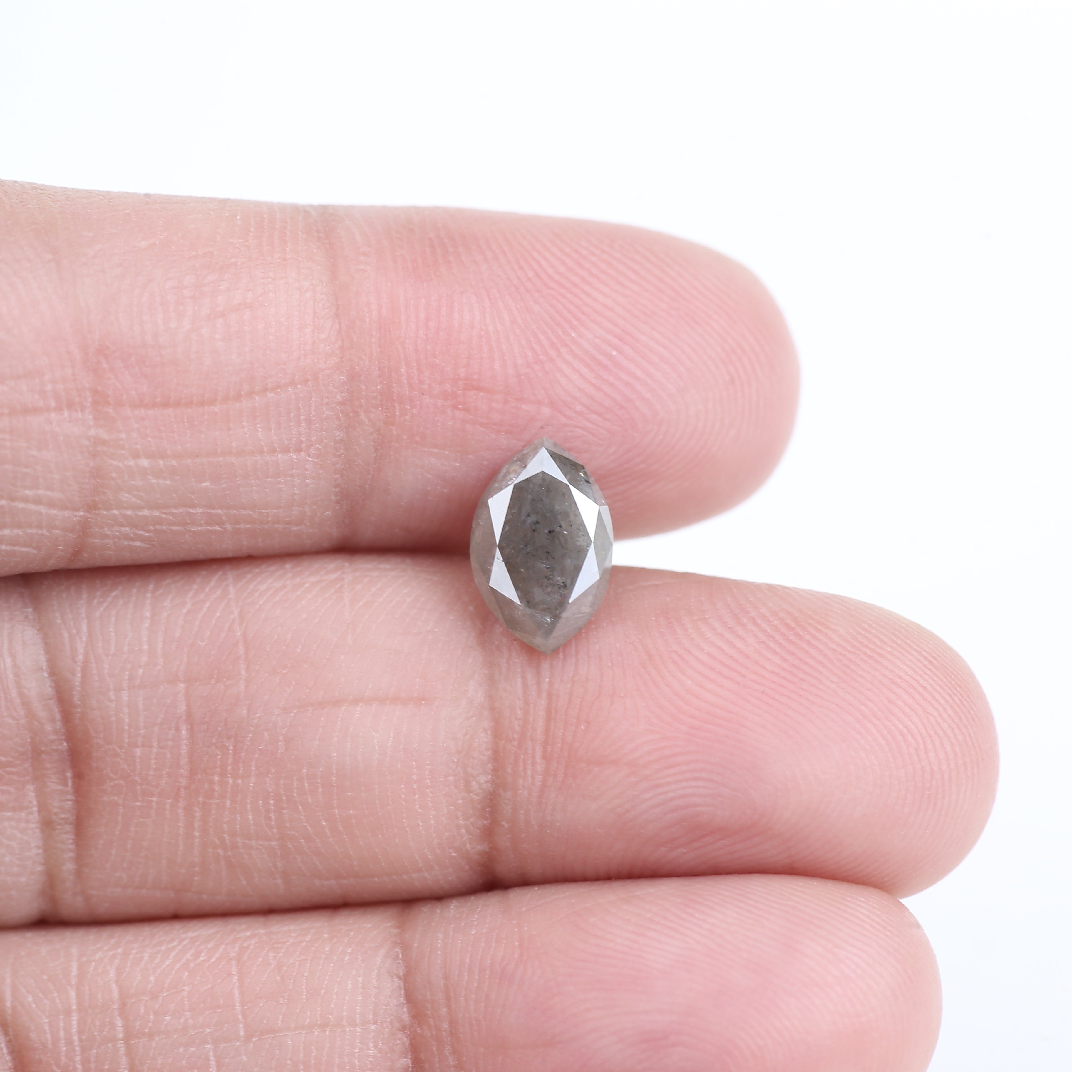 1.76 Carat Gray Salt and Pepper Diamond Marquise 9.79 MM