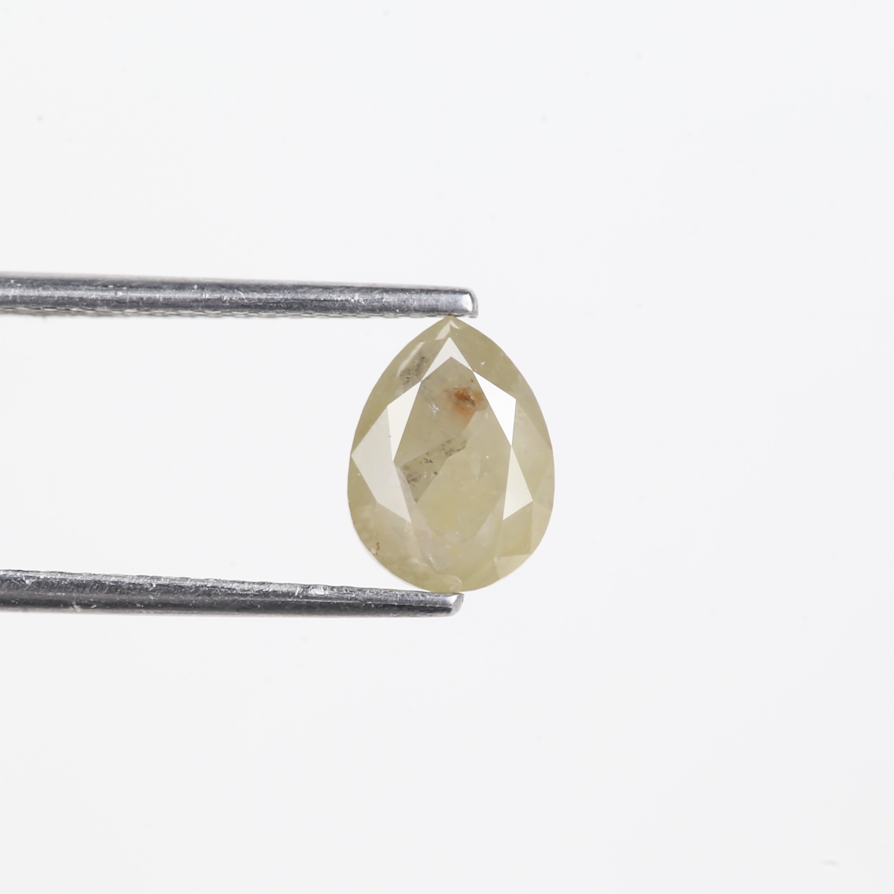 1.48 Carat Natural Salt And Pepper Yellow Pear Shape Diamond 8.17 MM