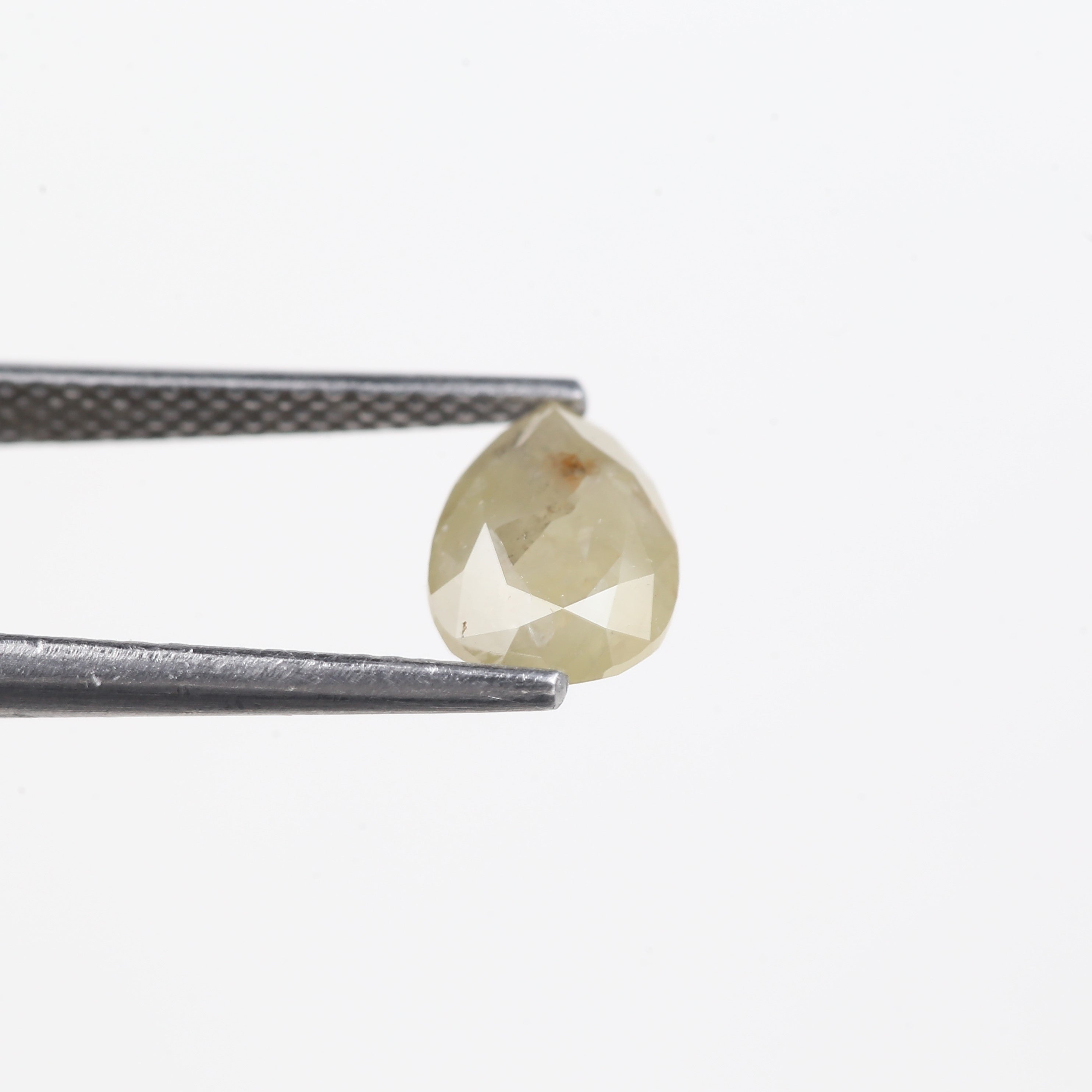 1.48 Carat Natural Salt And Pepper Yellow Pear Shape Diamond 8.17 MM