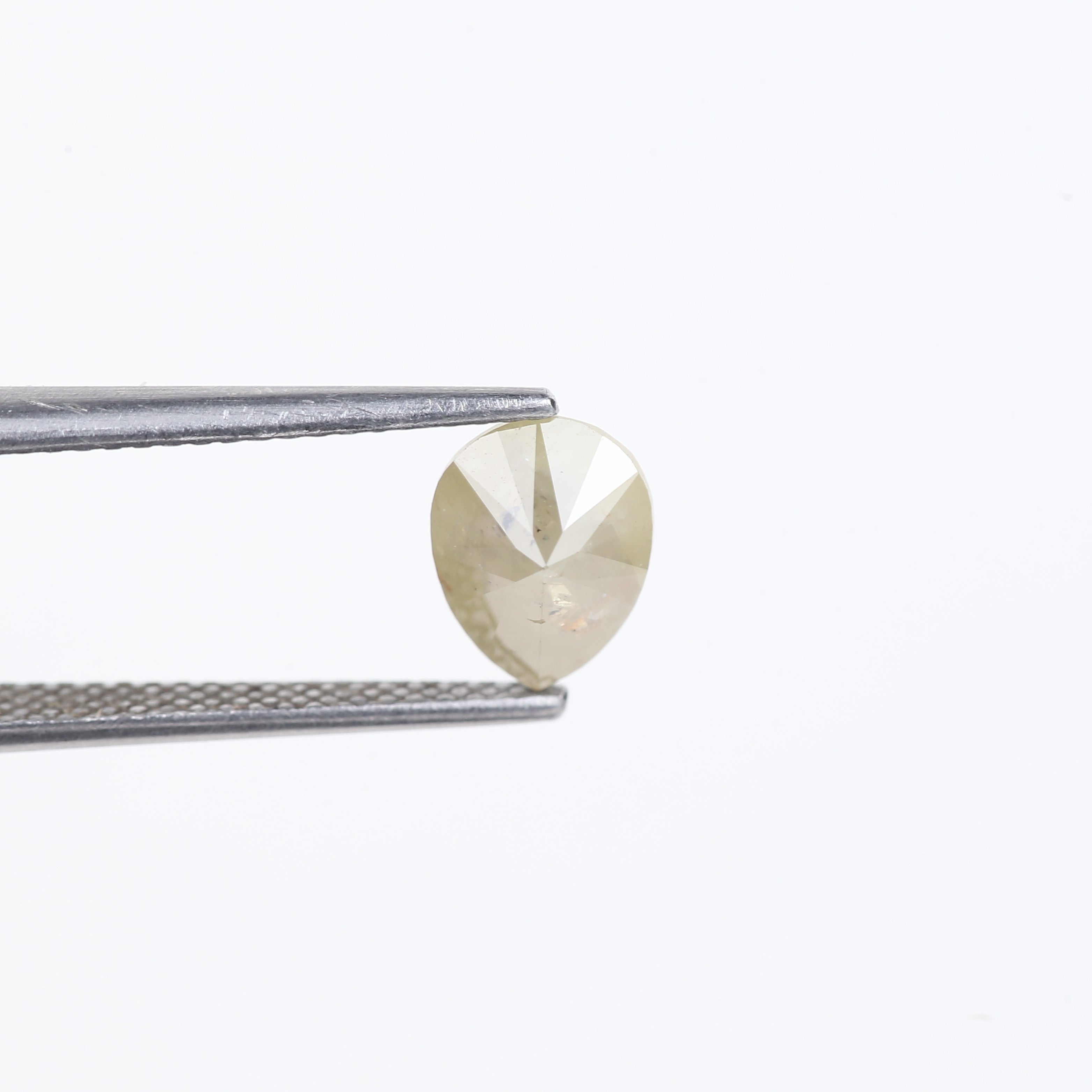 1.48 Carat Natural Salt And Pepper Yellow Pear Shape Diamond 8.17 MM