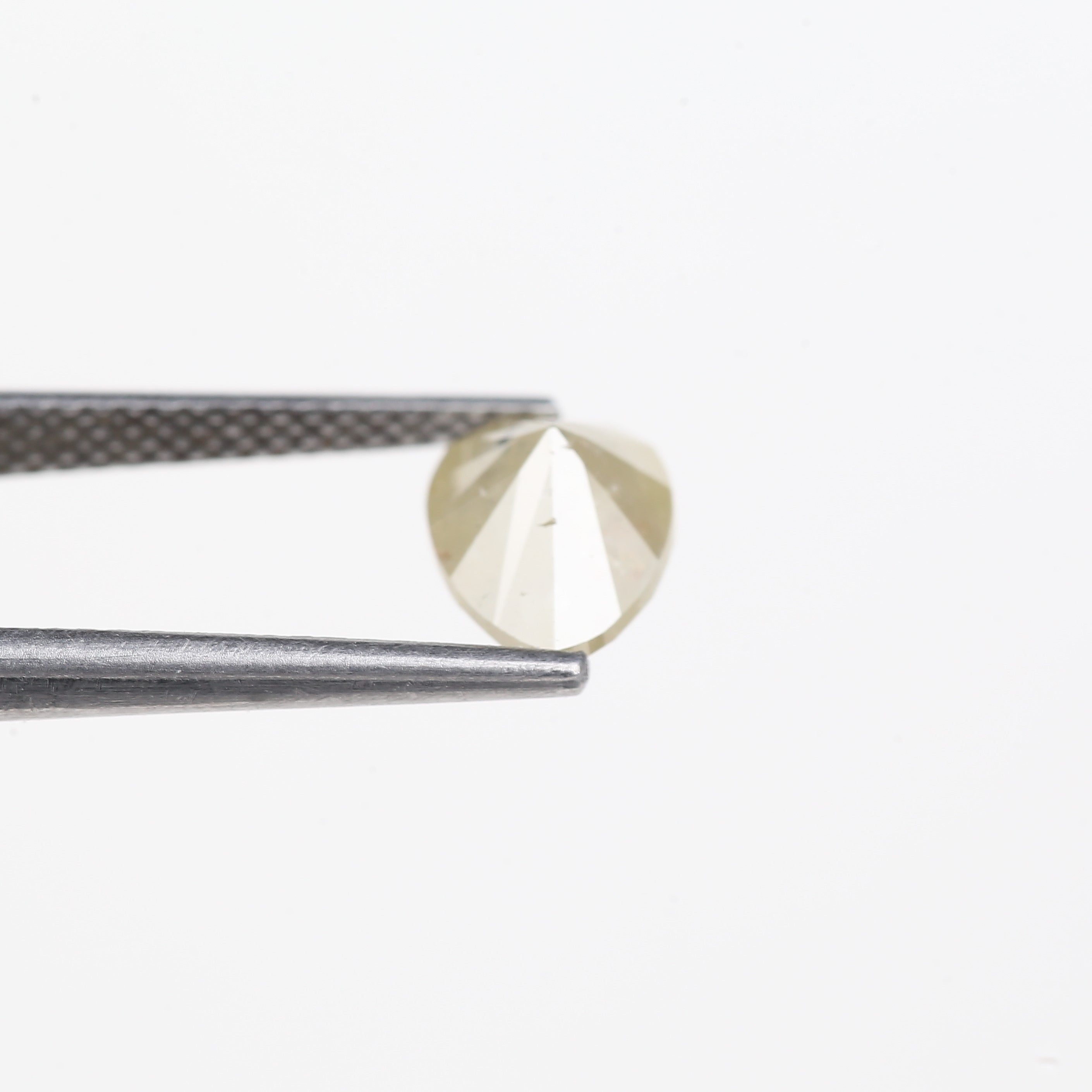 1.48 Carat Natural Salt And Pepper Yellow Pear Shape Diamond 8.17 MM