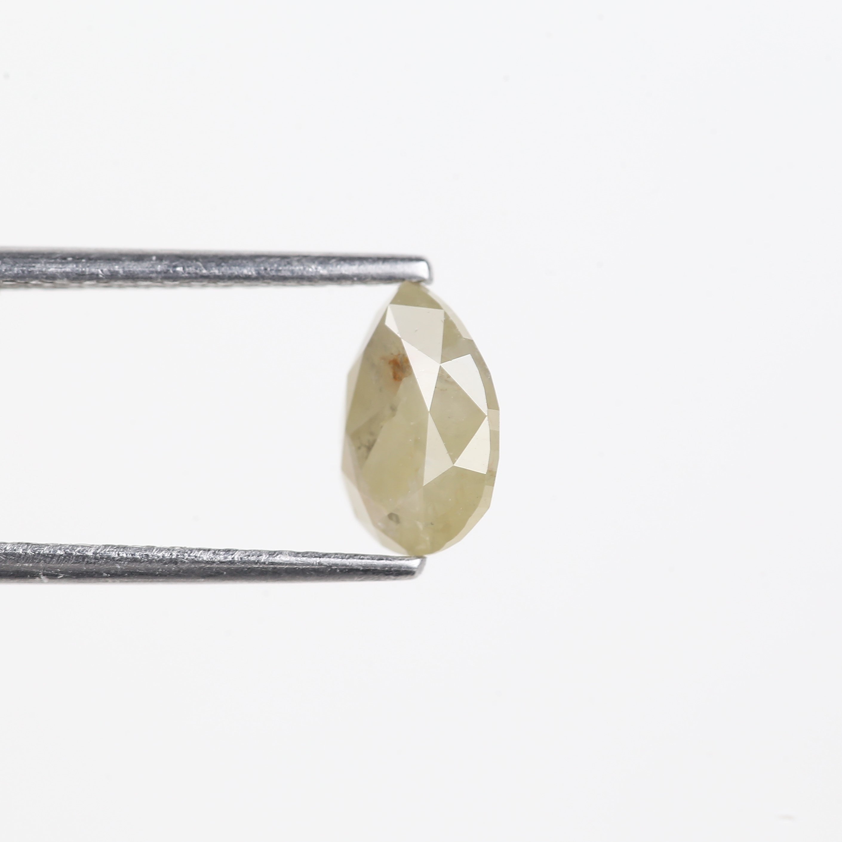 1.48 Carat Natural Salt And Pepper Yellow Pear Shape Diamond 8.17 MM