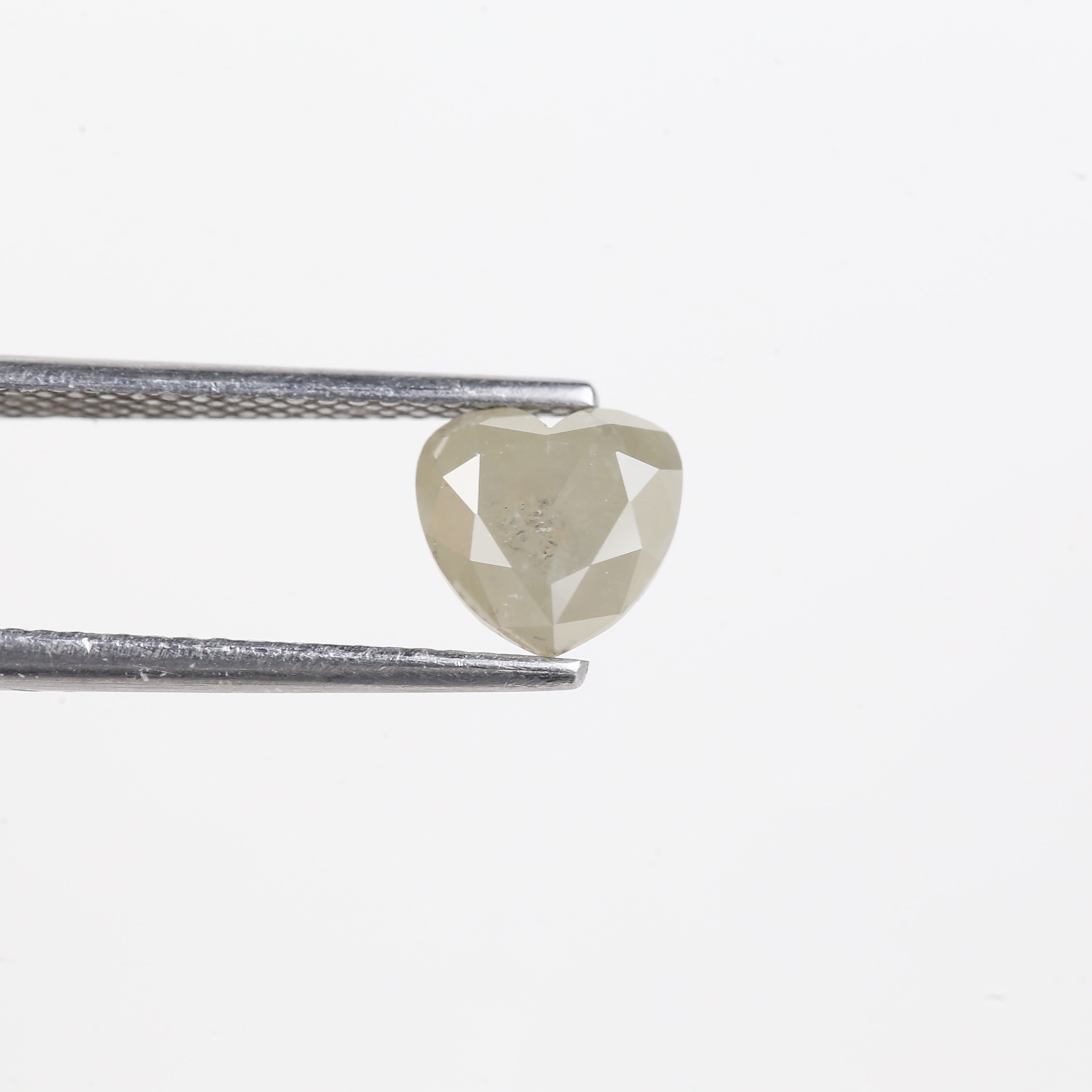 1.50 Carat Natural Light Gray Heart Shape Salt And Pepper Diamond 6.66 MM